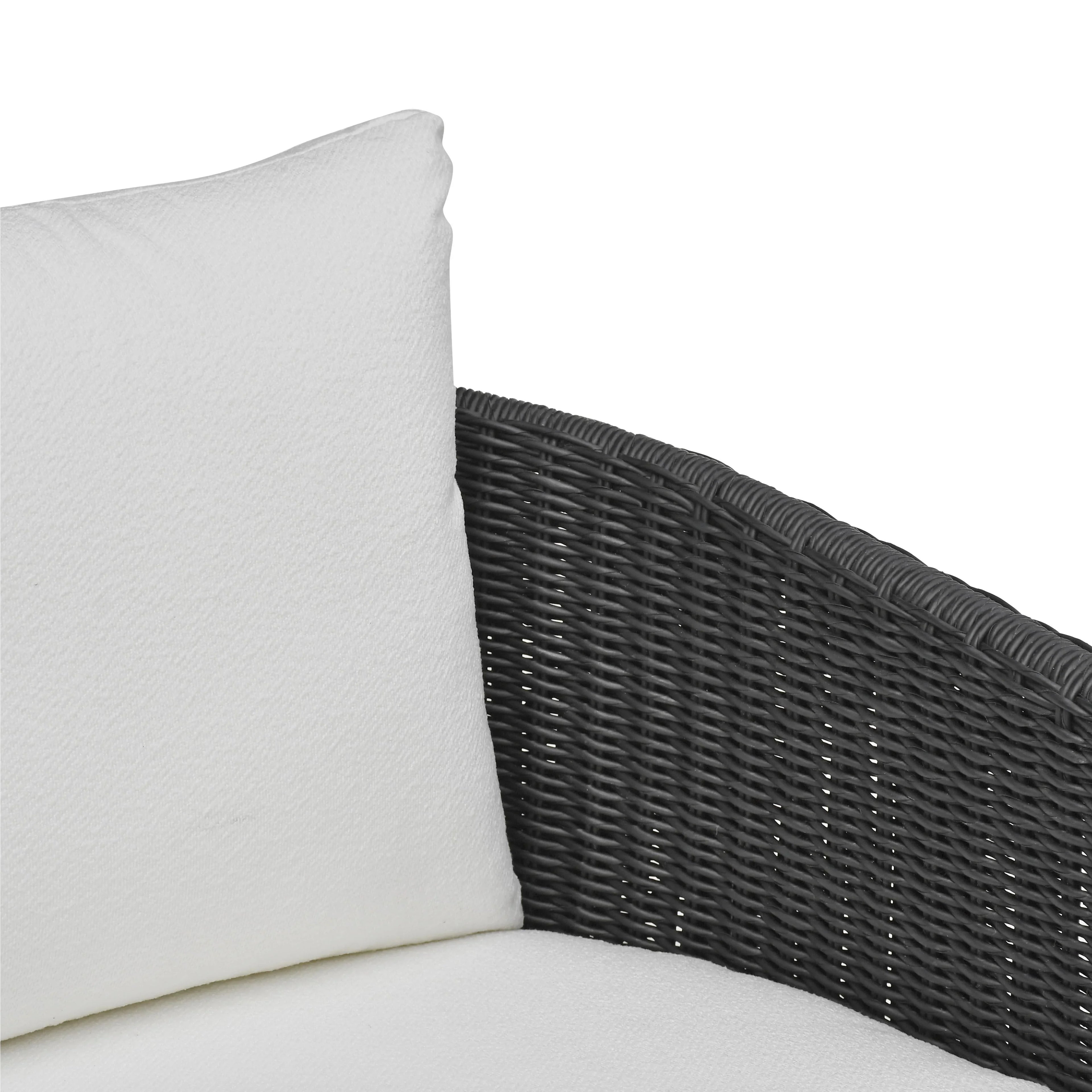 Alexa Rattan Performance Fabric Outdoor Armchair