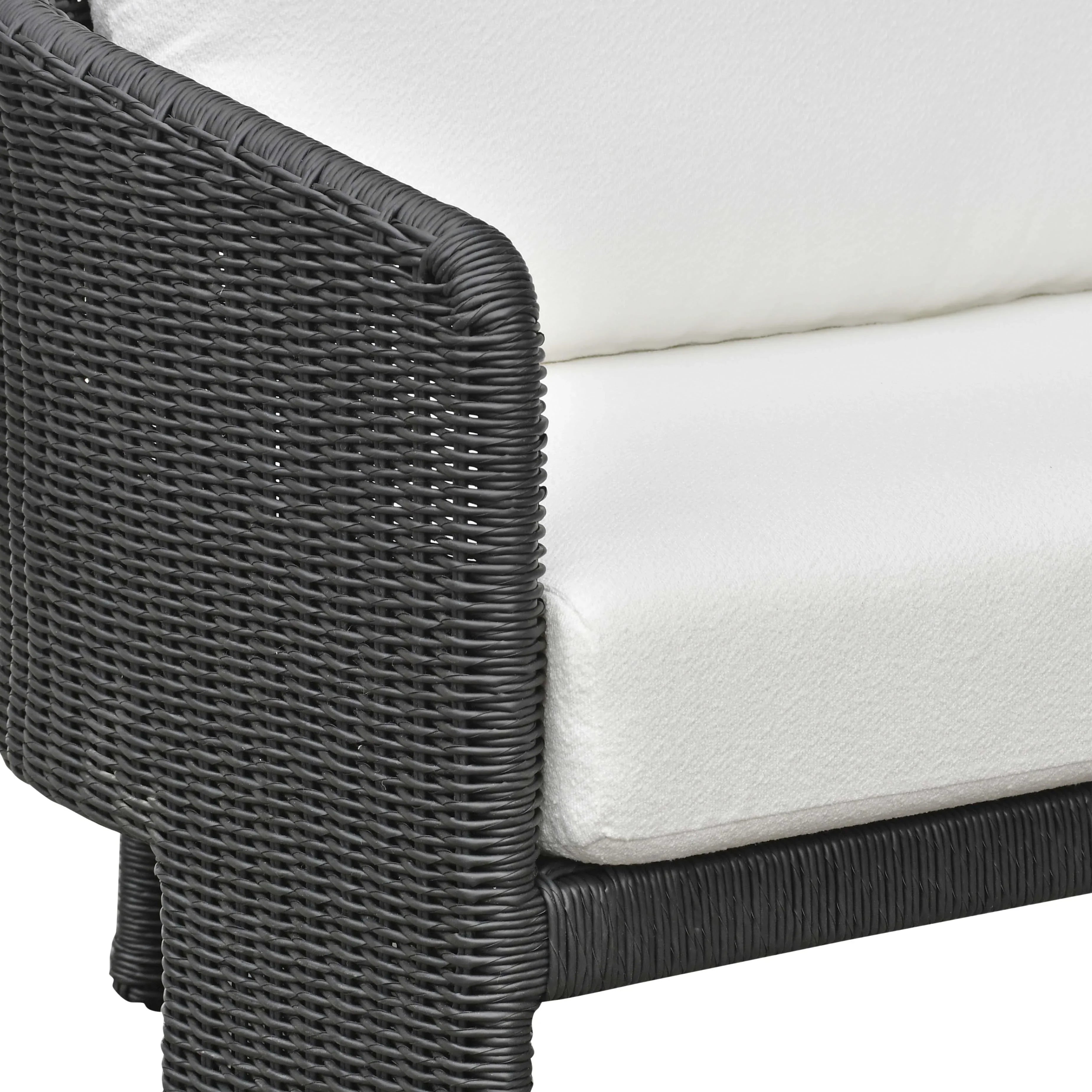 Alexa 80" Rattan Performance Fabric Outdoor Sofa