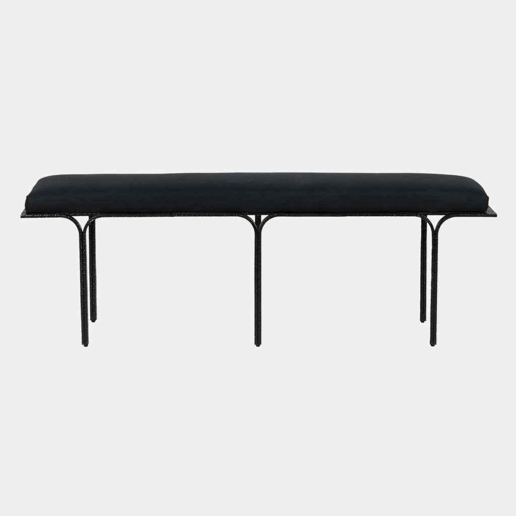 Bryn 59" Black Linen Bench