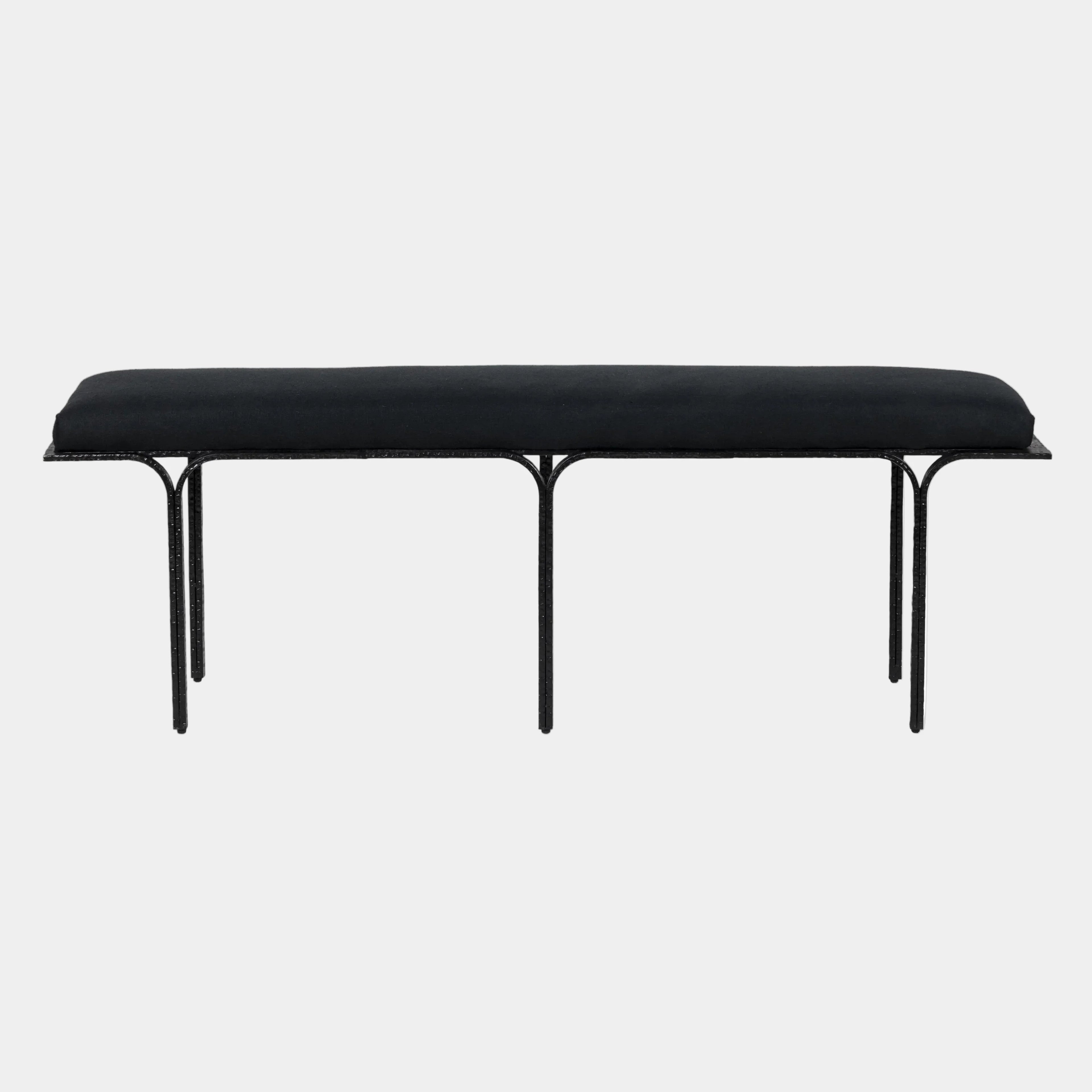 Bryn 59" Black Linen Bench
