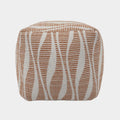 Ember Natural and Cream Woven Pouf