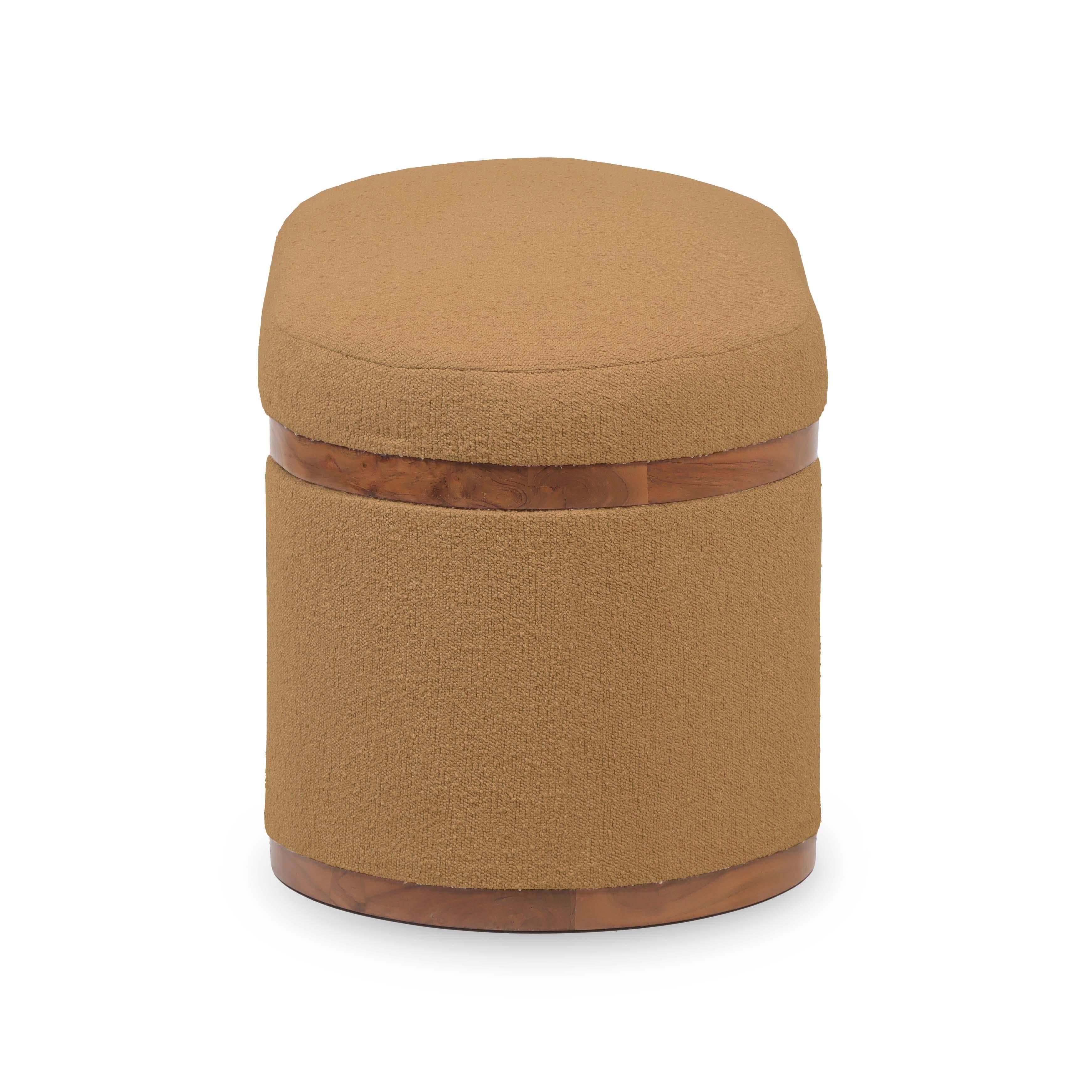 Olivier 41" Boucle Oval Storage Ottoman