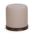 Como Burl and Cotton Jute Contract-Grade Accent Stool