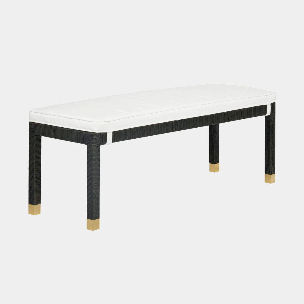 Amara 50" Woven Rattan Performance Fabric Bench