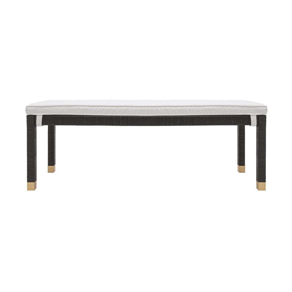 Amara 50" Woven Rattan Performance Fabric Bench