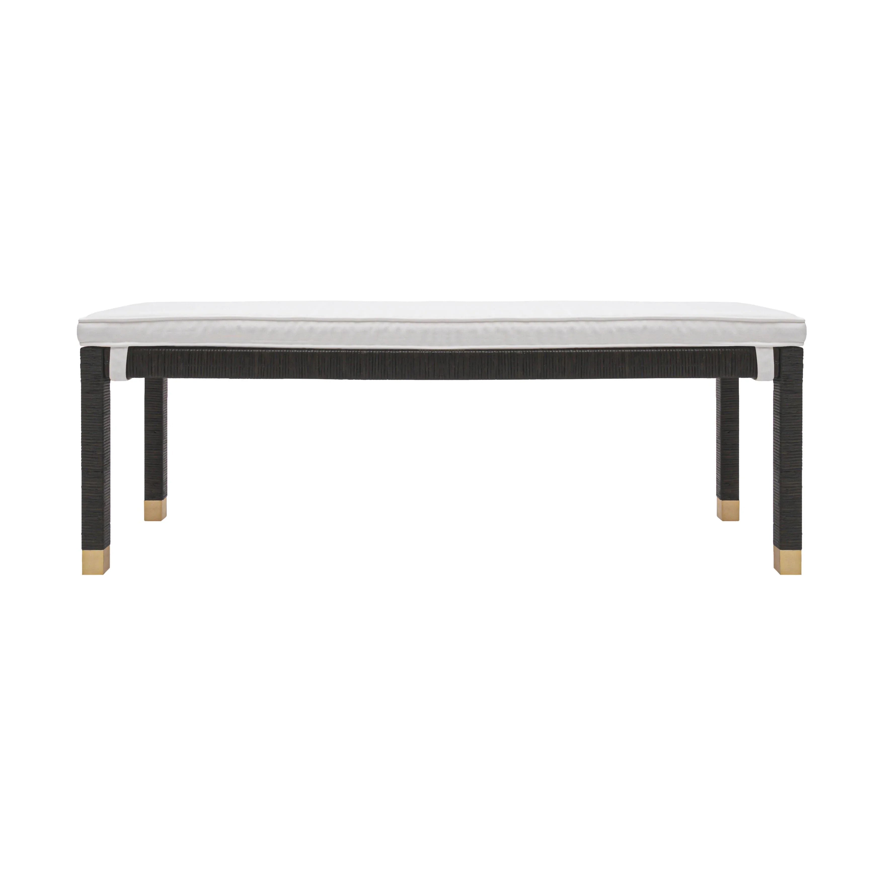 Amara 50" Woven Rattan Performance Fabric Bench