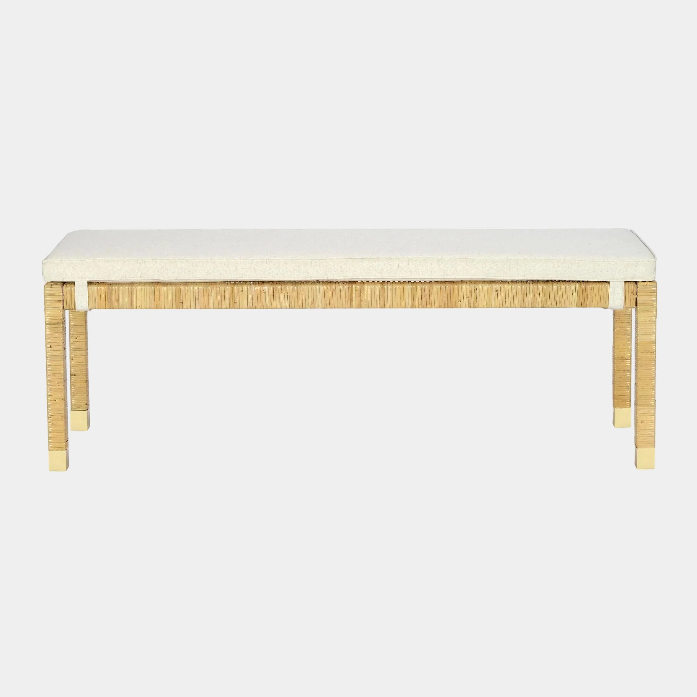 Amara Cream Contract-Grade Linen Bench