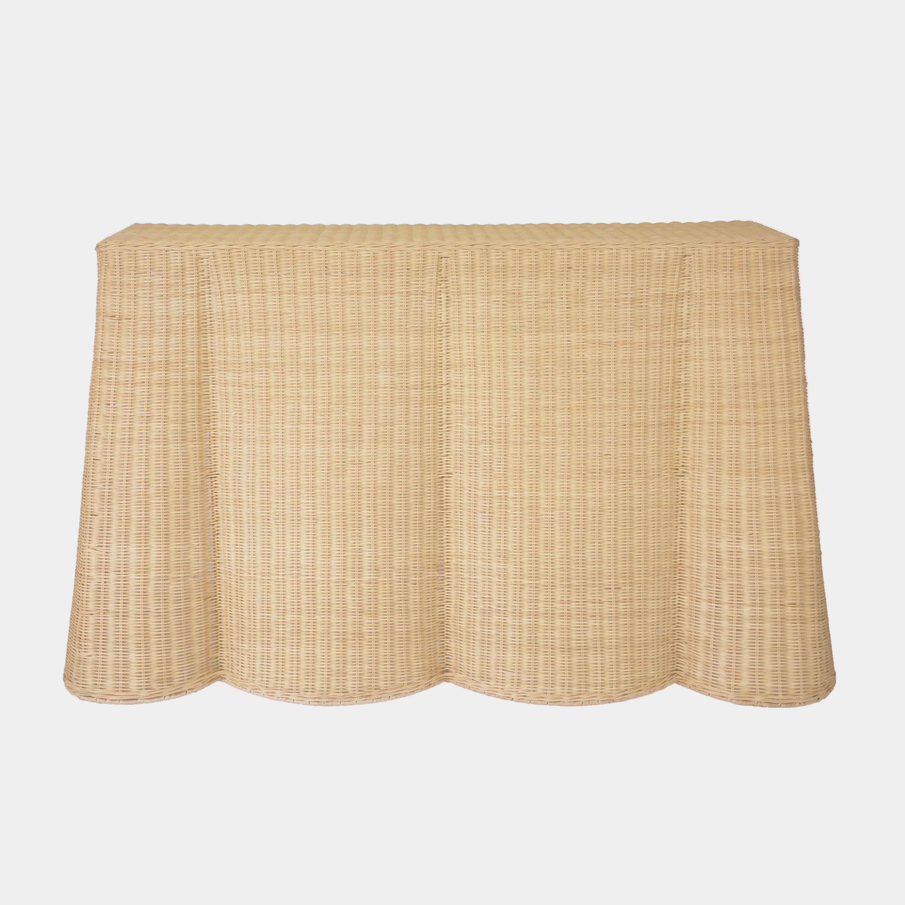 Egan 55" Natural Rattan Console Table