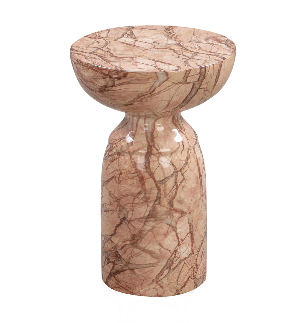 Rue Faux Marble Indoor / Outdoor Round Side Table
