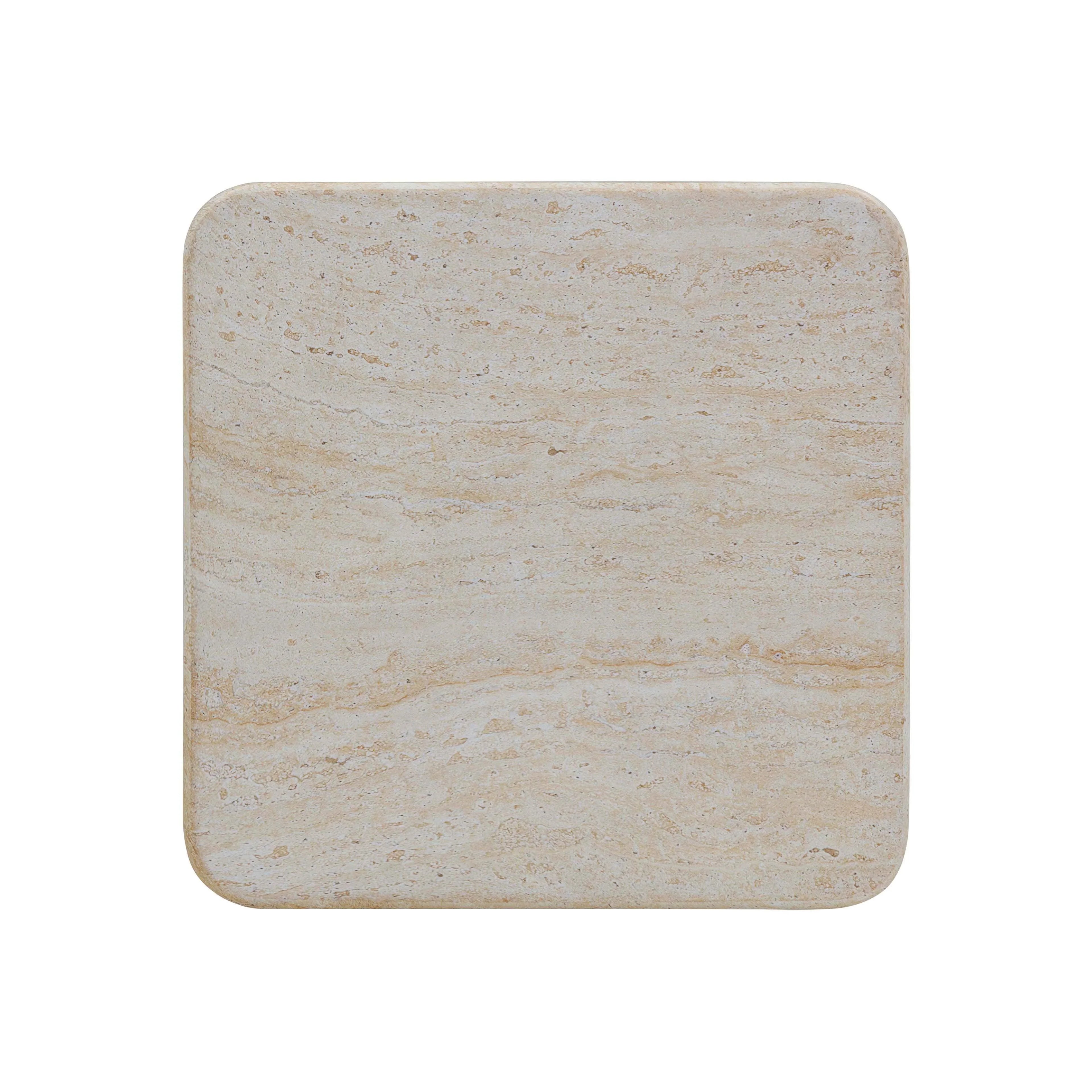 Brut Faux Travertine & Breccia Concrete Indoor/Outdoor Side Table
