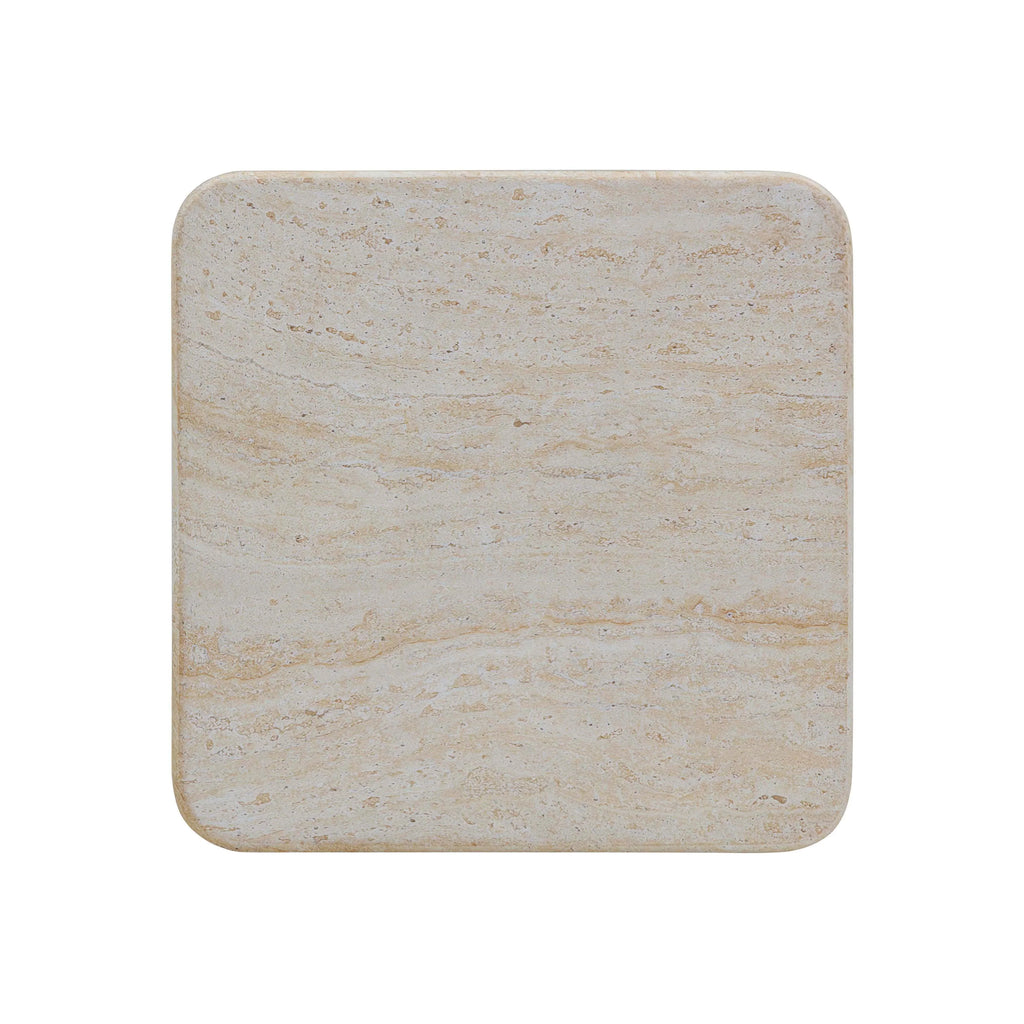Brut Faux Travertine & Breccia Concrete Indoor/Outdoor Side Table