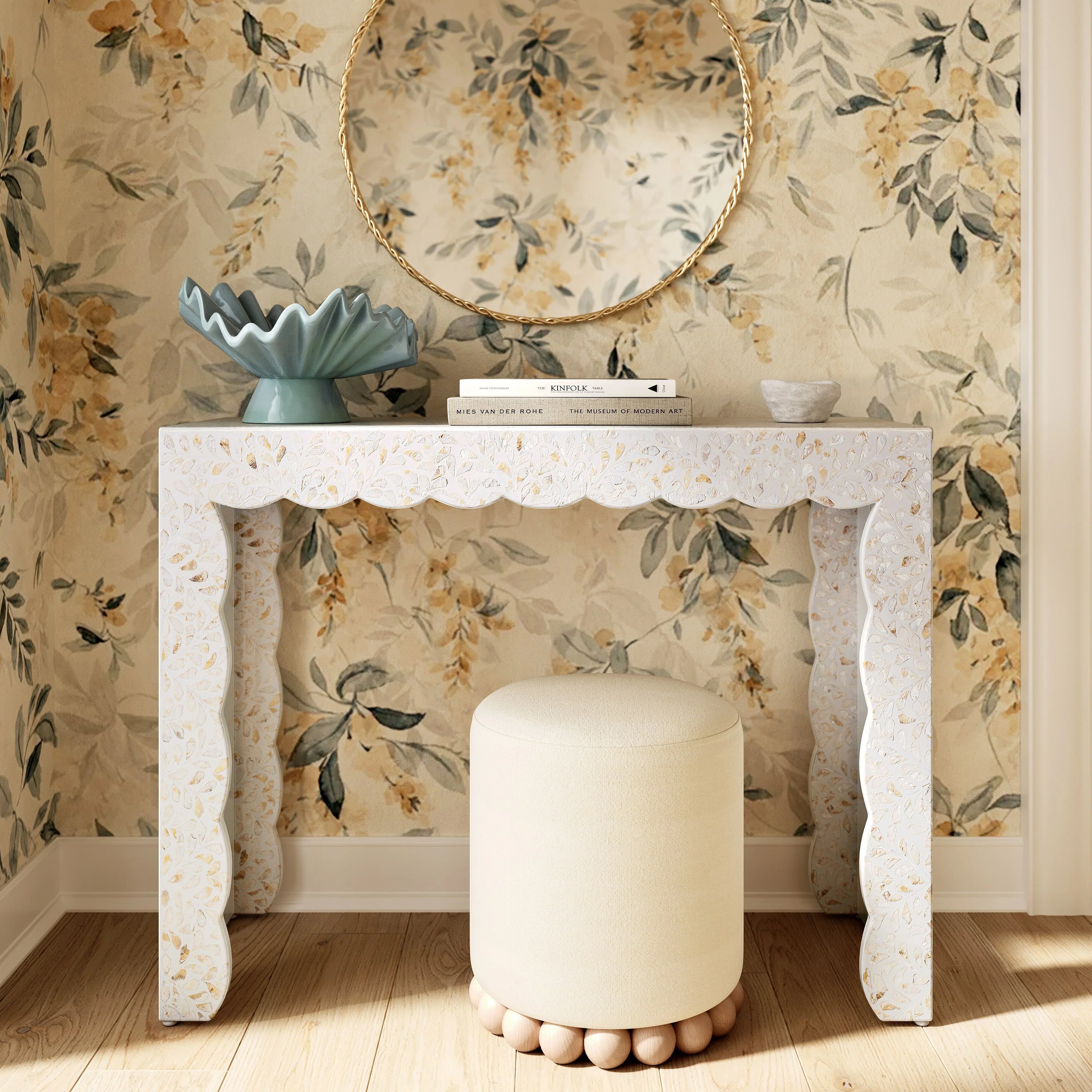 Piara 43" Natural Capiz Shell Console