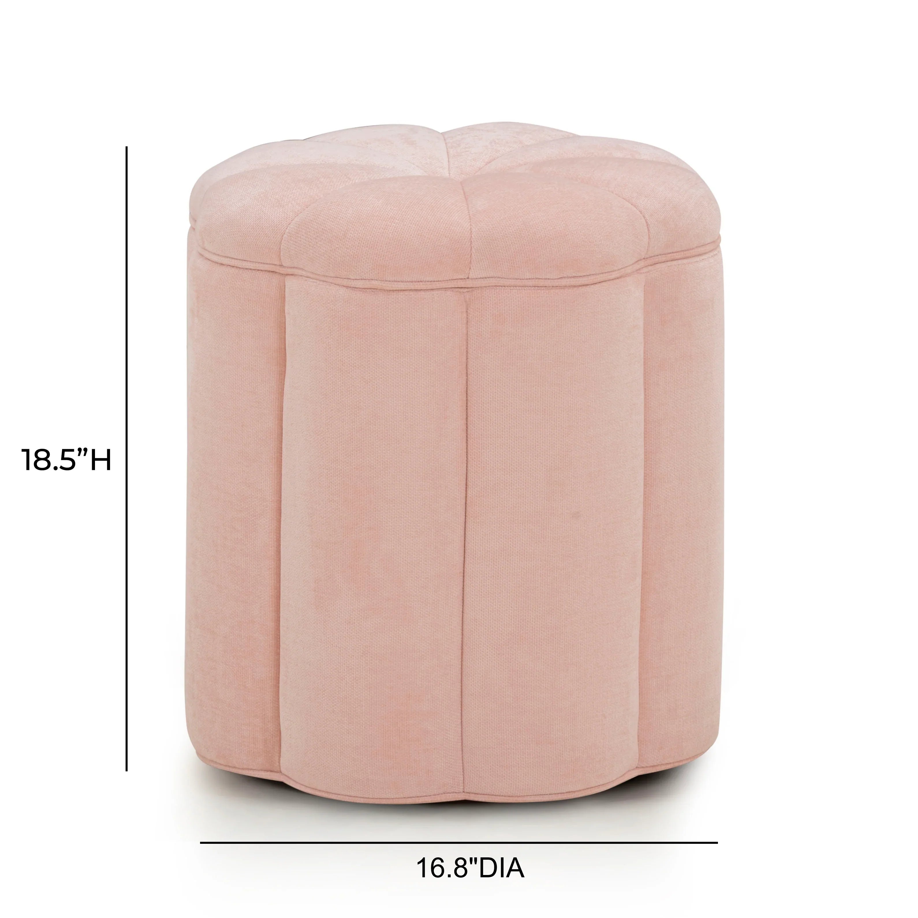 Fleur Textured Performance Velvet Storage Ottoman