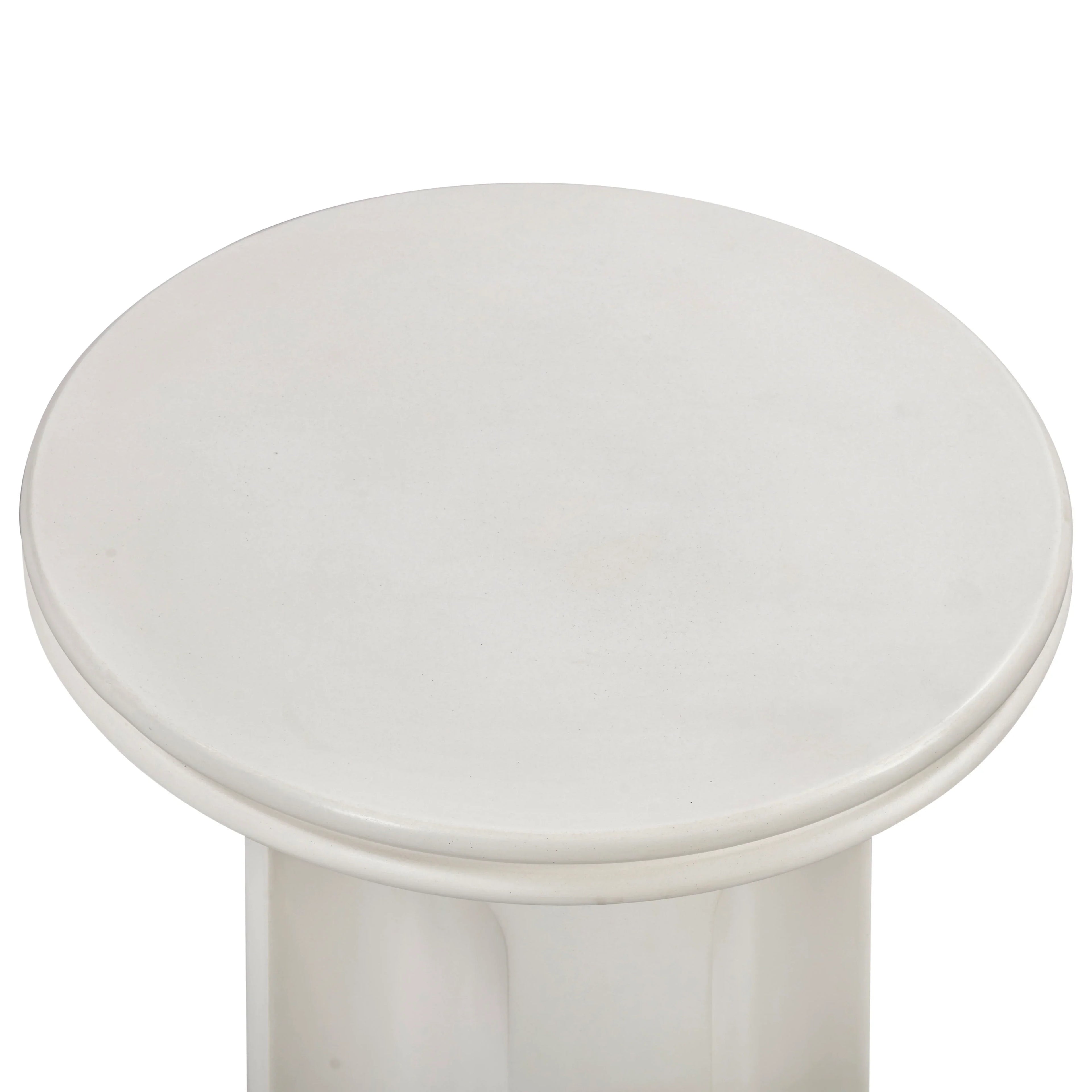 Cassandra Ivory Indoor/Outdoor Concrete Side Table