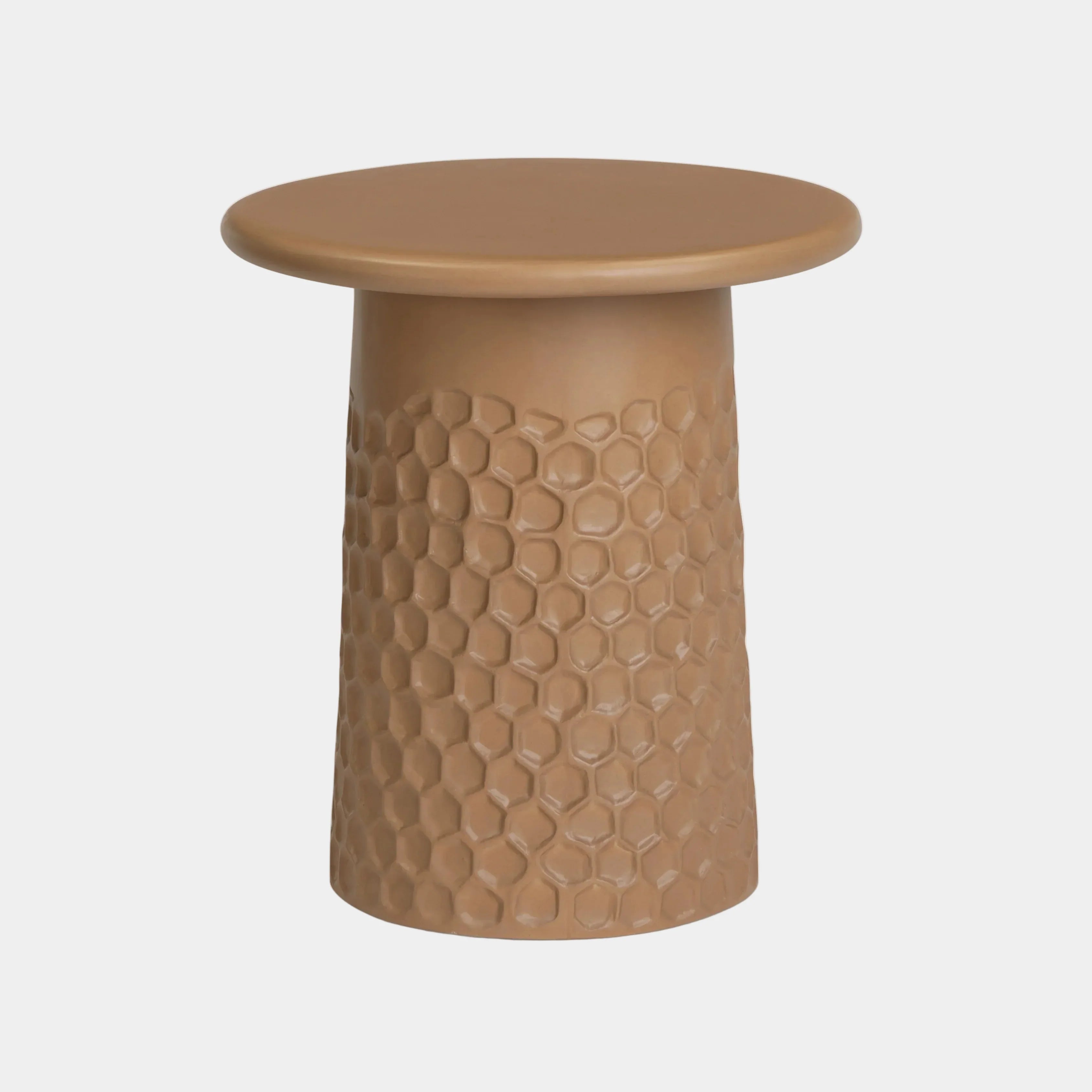 Hessa Indoor/Outdoor Concrete Chiseled Side Table