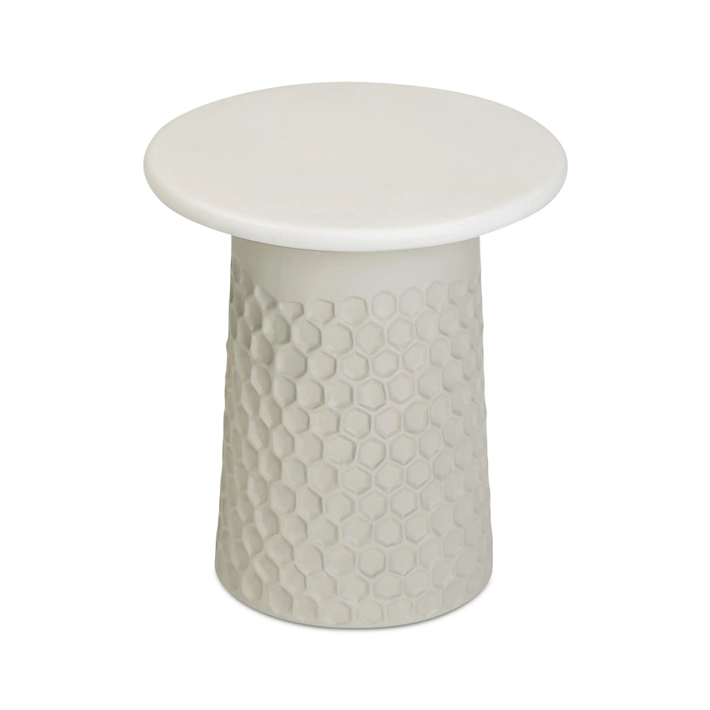 Hessa Indoor/Outdoor Concrete Chiseled Side Table