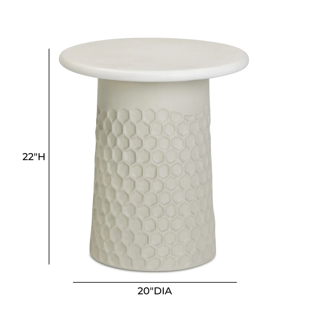 Hessa Indoor/Outdoor Concrete Chiseled Side Table
