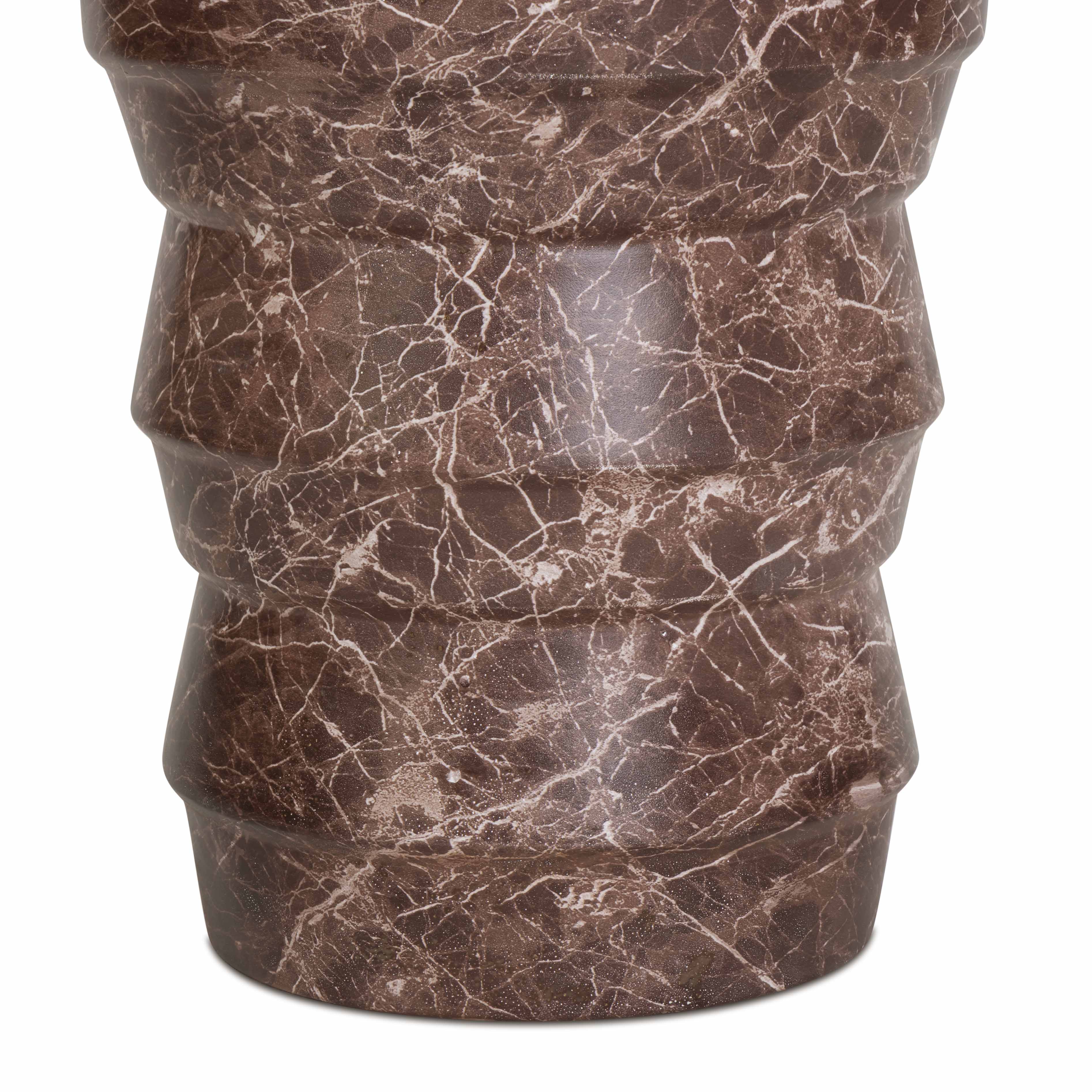 Ayon Faux Red Levanto Marble Indoor/Outdoor Concrete Side Table