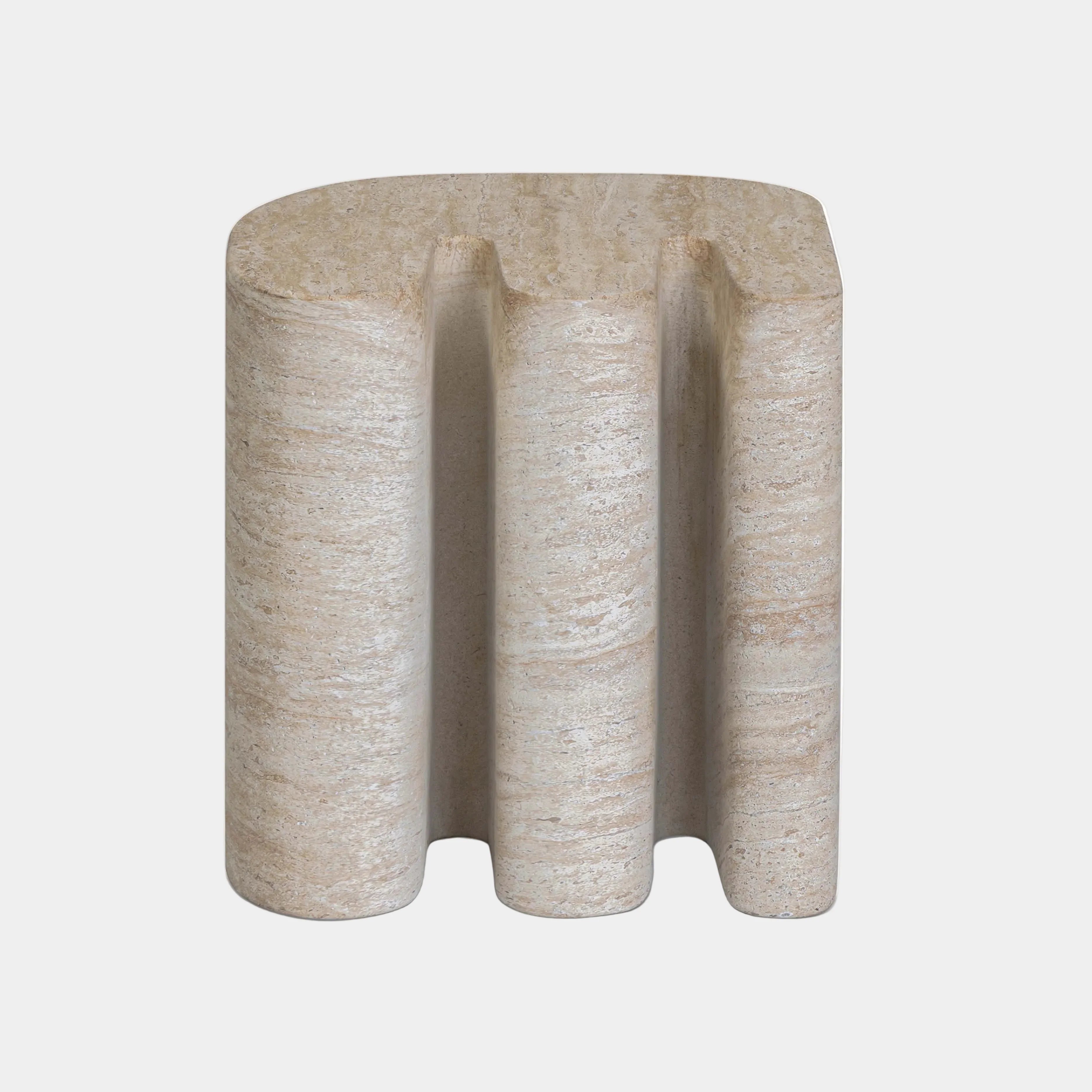 Thyme Faux Travertine Indoor/Outdoor Concrete Side Table