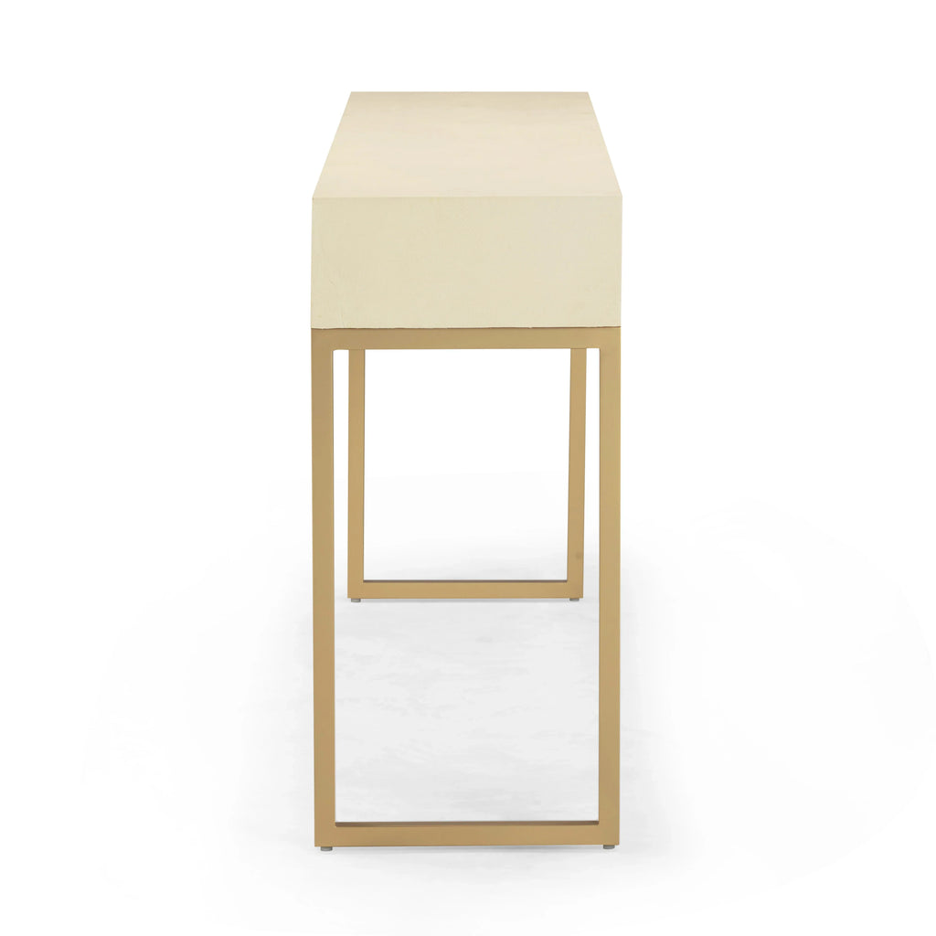 Pesce 59" Faux Shagreen 3-Drawer Console Table