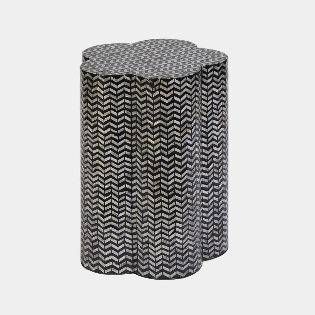 Truffle Black Mother of Pearl Shell Side Table