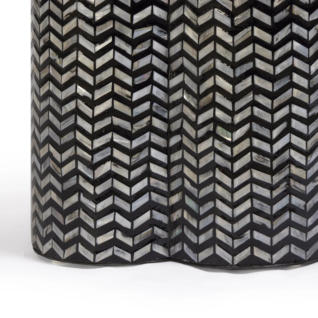 Truffle Black Mother of Pearl Shell Side Table