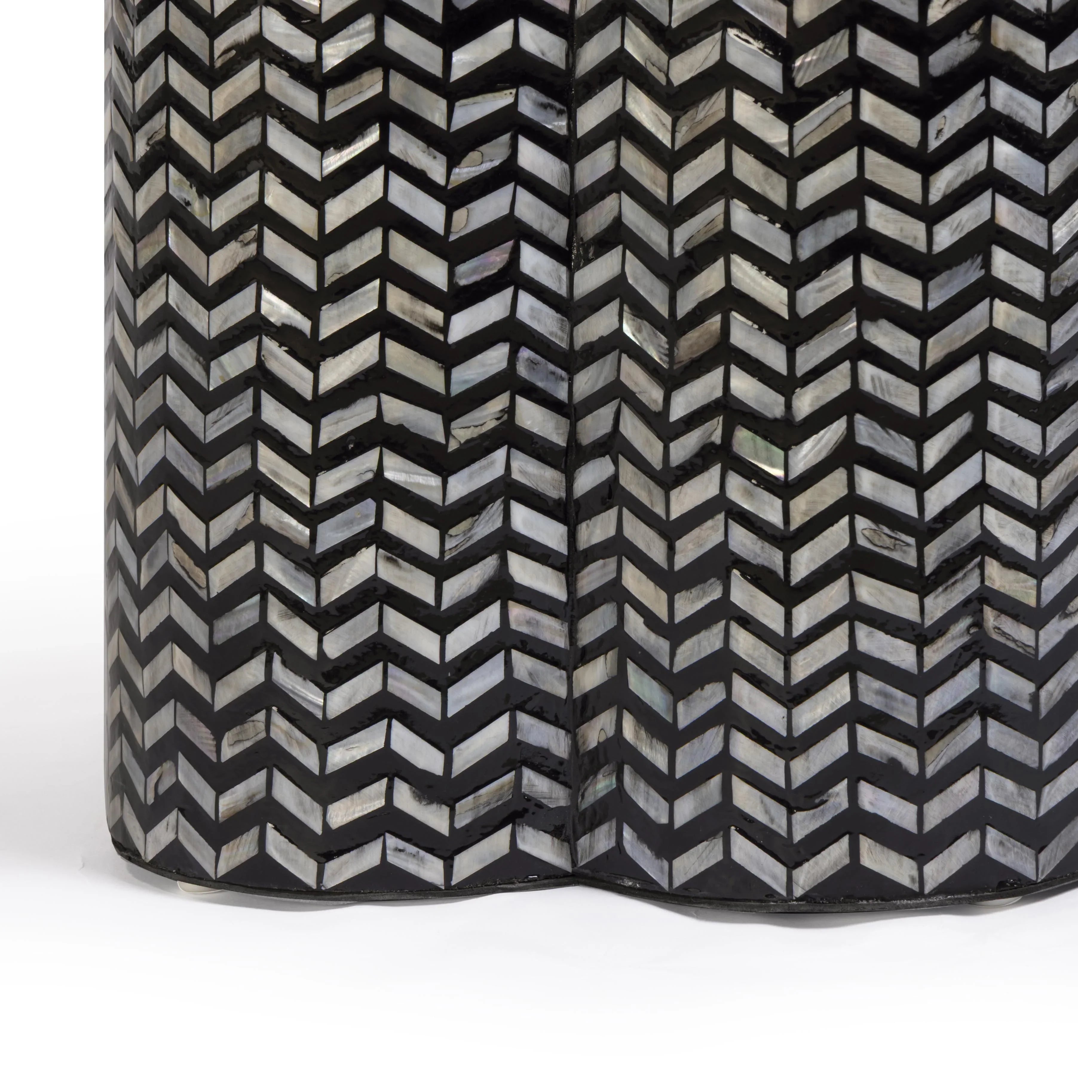 Truffle Black Mother of Pearl Shell Side Table