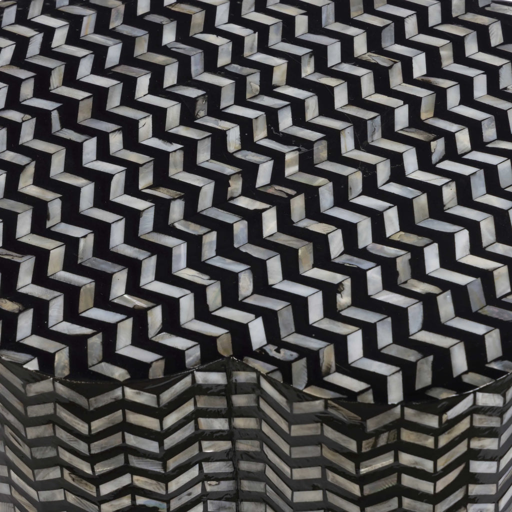 Truffle Black Mother of Pearl Shell Side Table