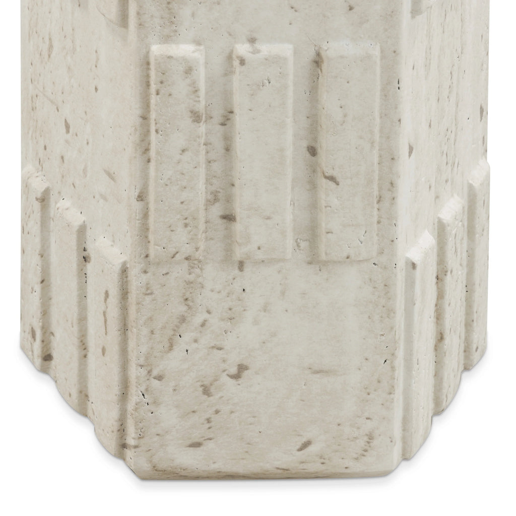Asta Faux Travertine Indoor/Outdoor Concrete Side Table
