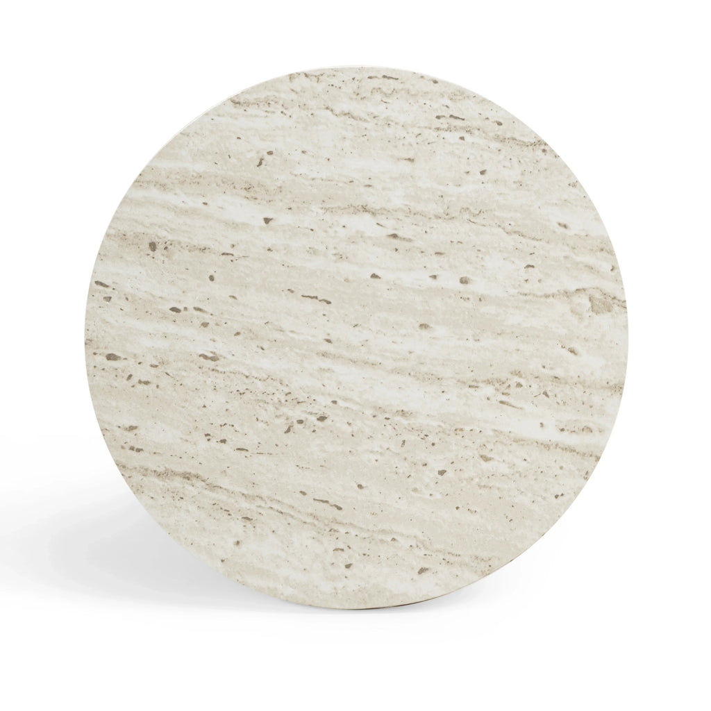 Asta Faux Travertine Indoor/Outdoor Concrete Side Table