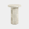 Asta Faux Travertine Indoor/Outdoor Concrete Side Table