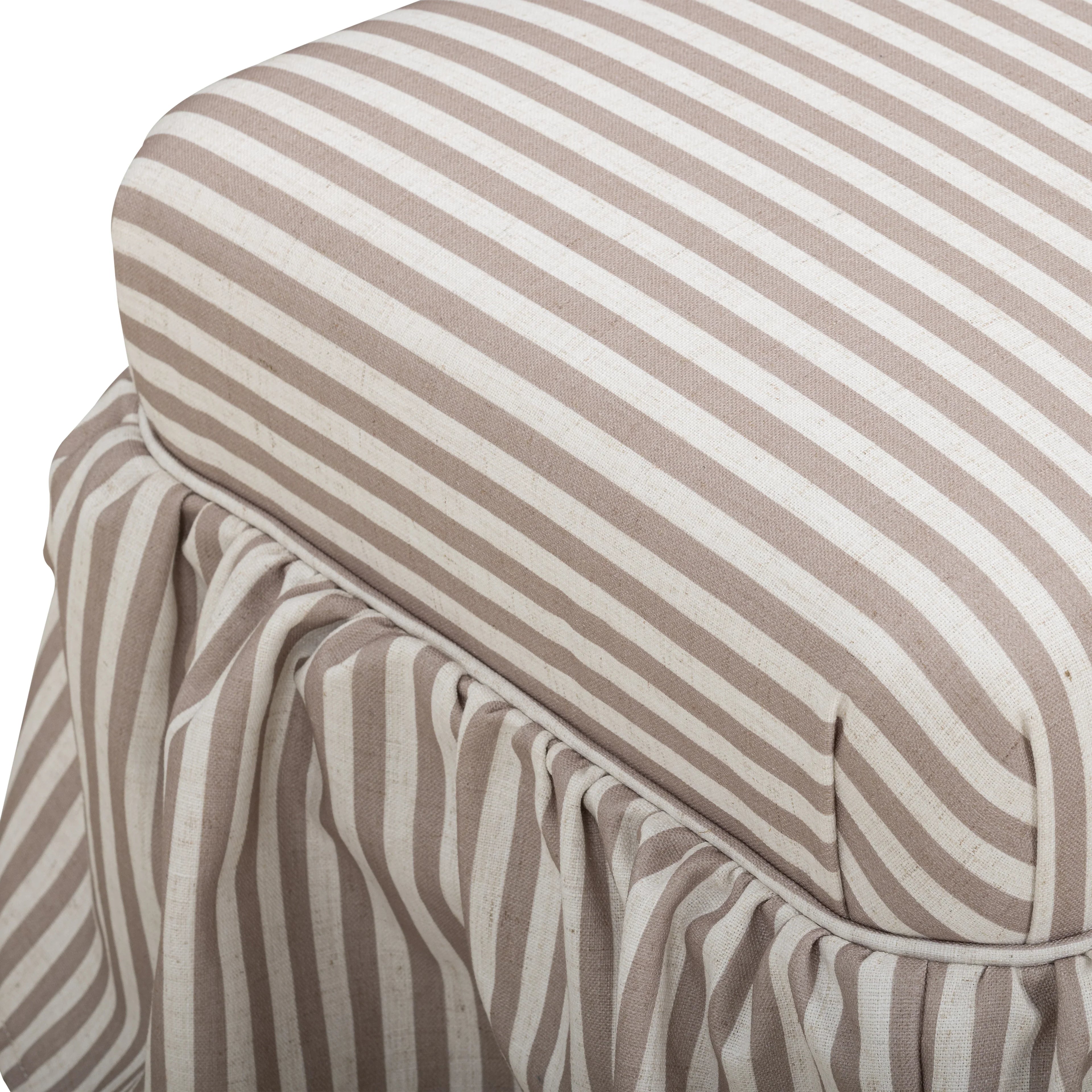 Gertrude Striped Performance Linen Skirted Ottoman
