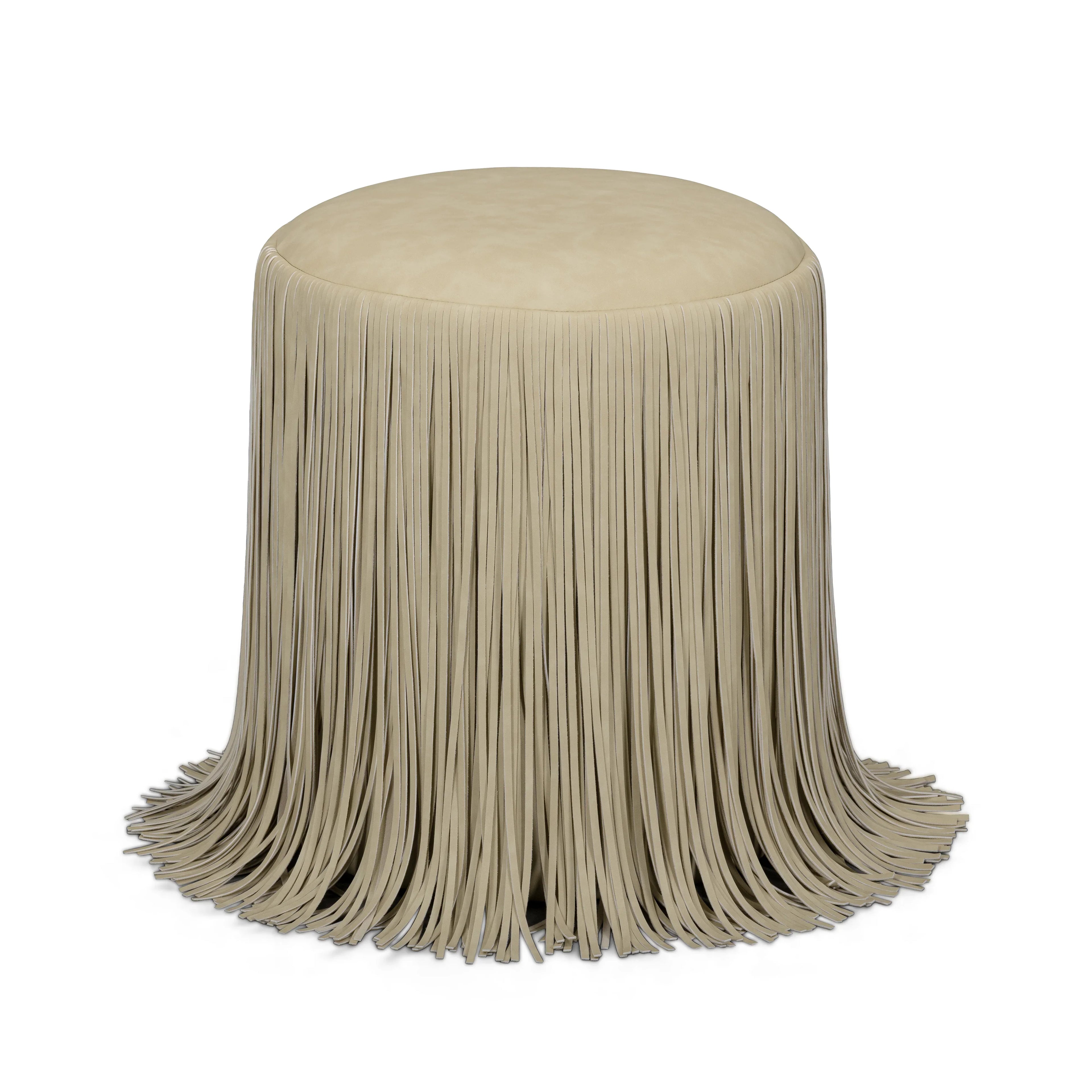 Shag Me Performance Vegan Leather Ottoman