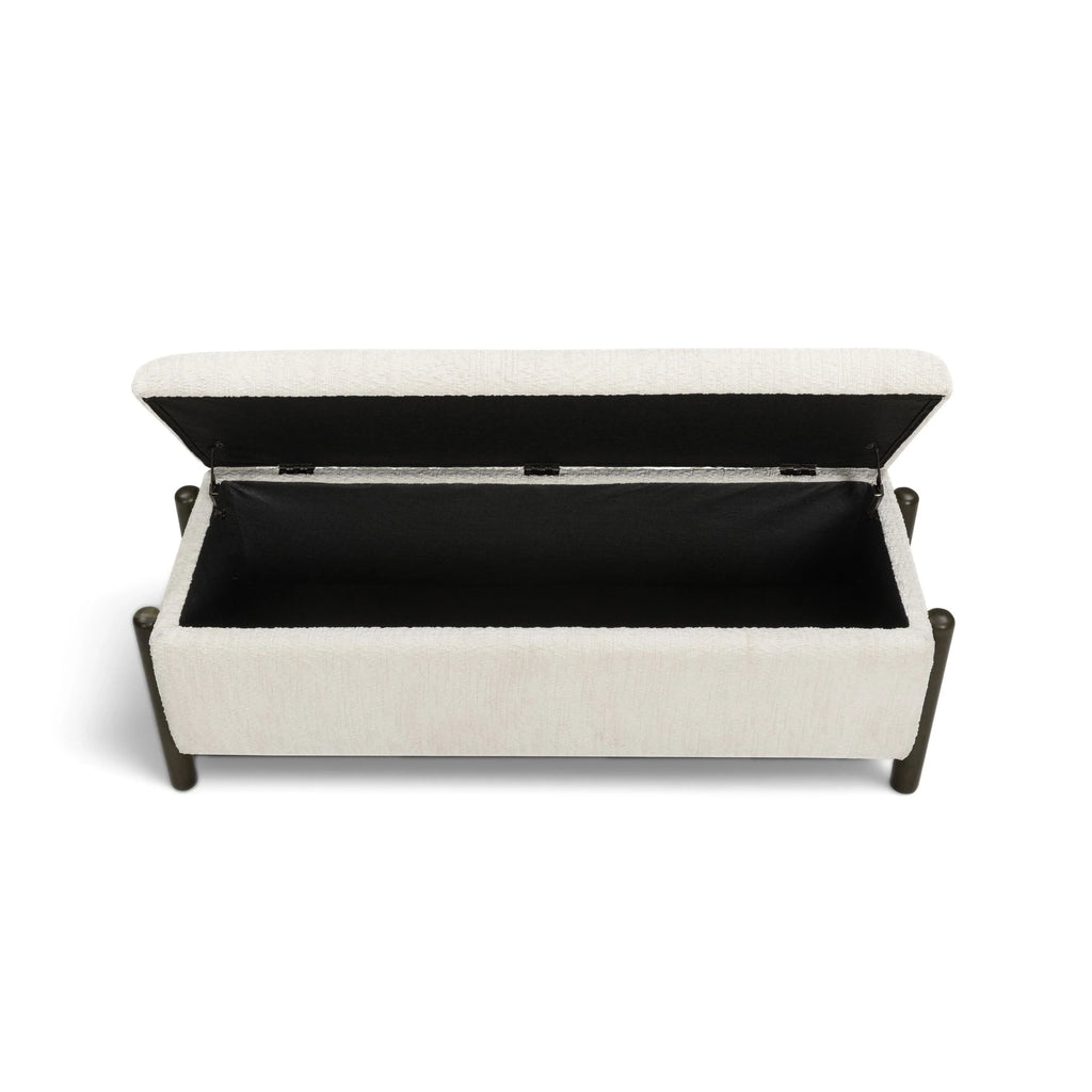 Abby 52" Nubby Fabric Storage Bench
