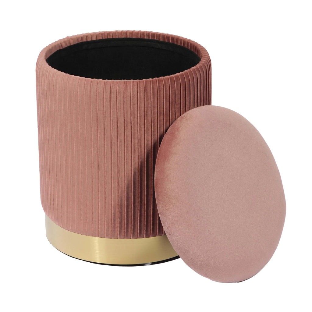 Zoe Performance Velvet Storage Ottoman