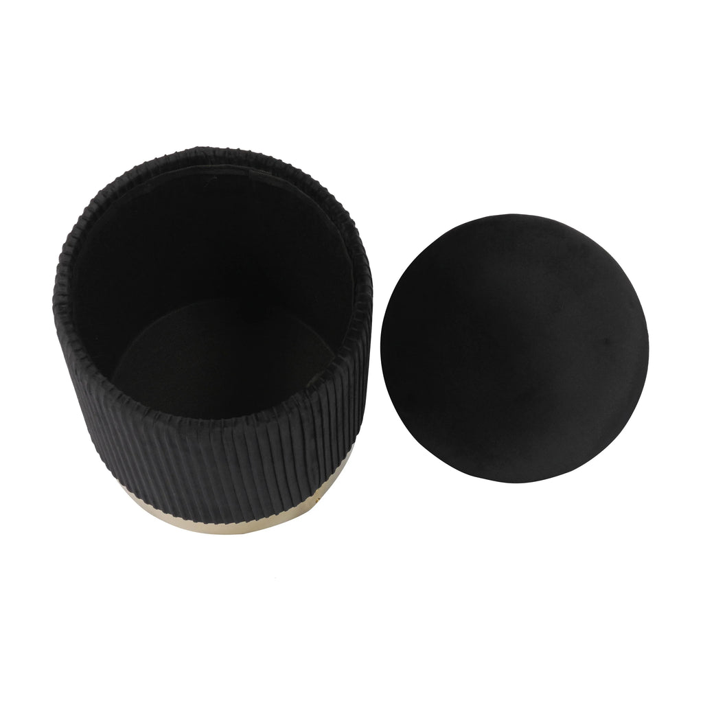 Zoe Performance Velvet Storage Ottoman