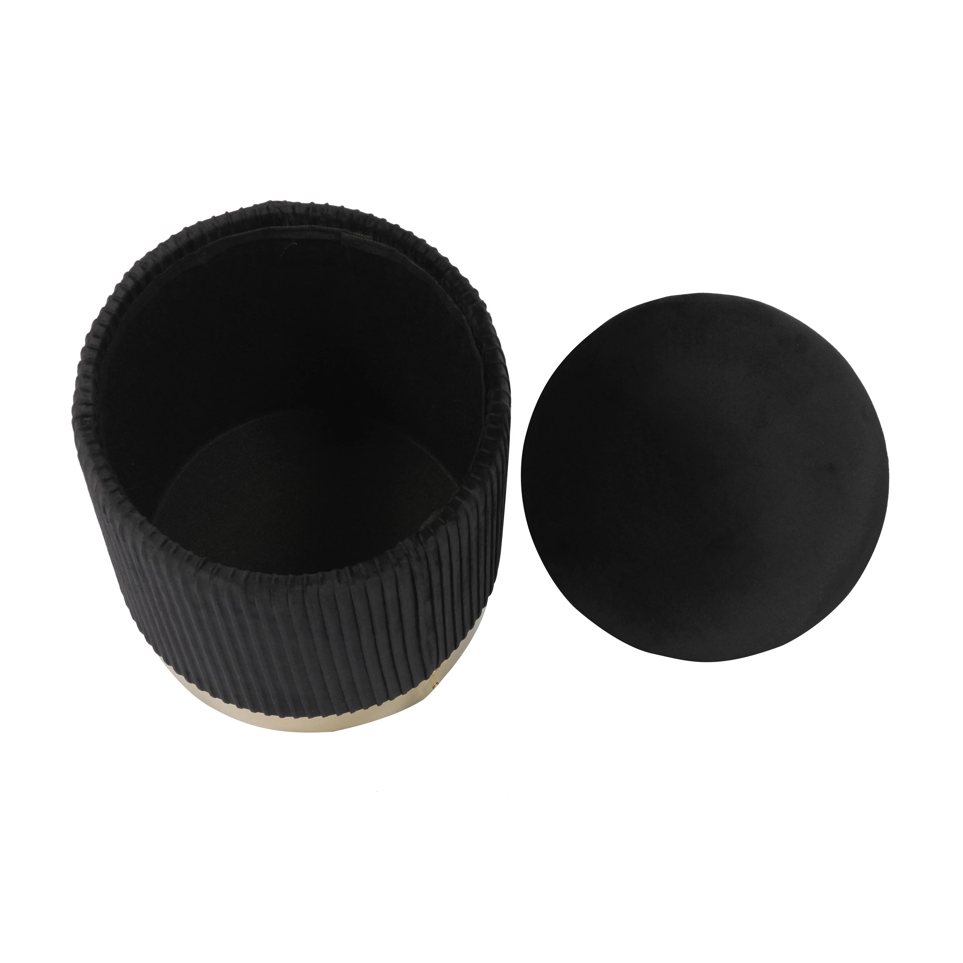 Zoe Performance Velvet Storage Ottoman