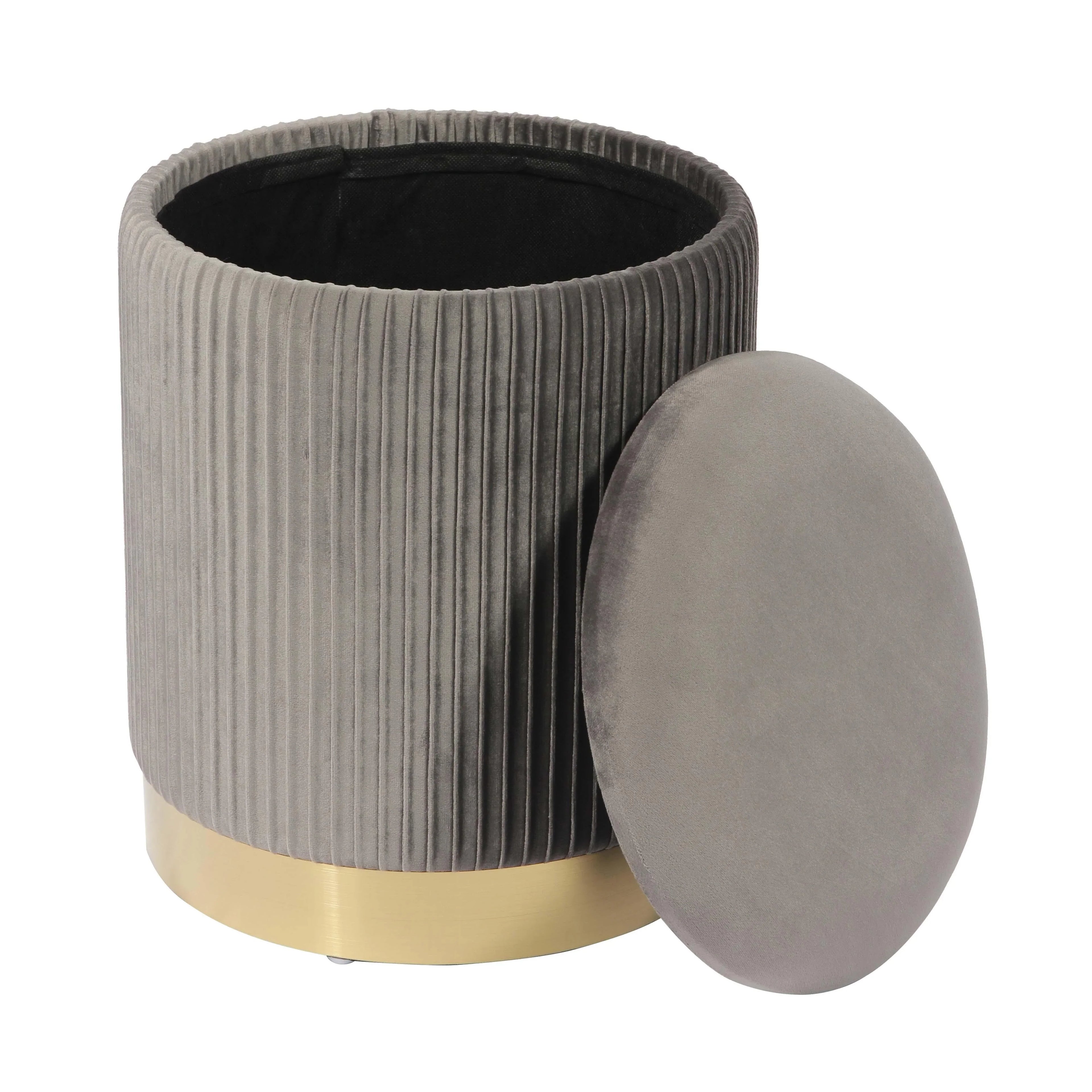 Zoe Performance Velvet Storage Ottoman