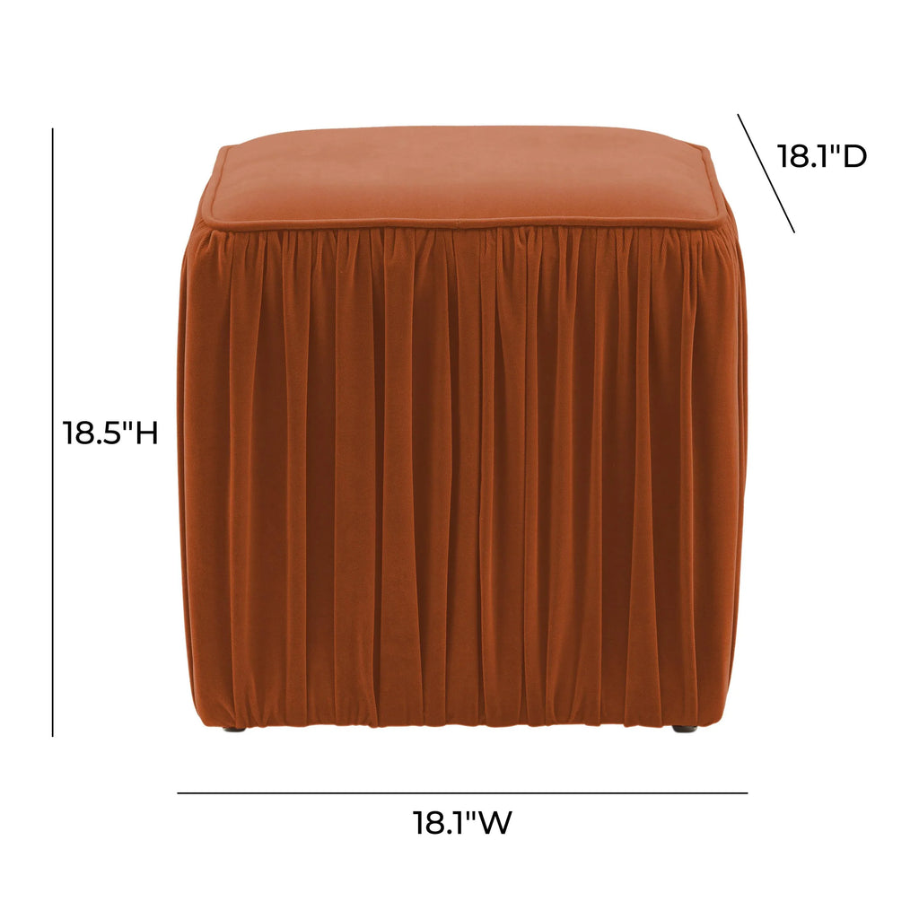 Morgan Pleated Velvet Ottoman