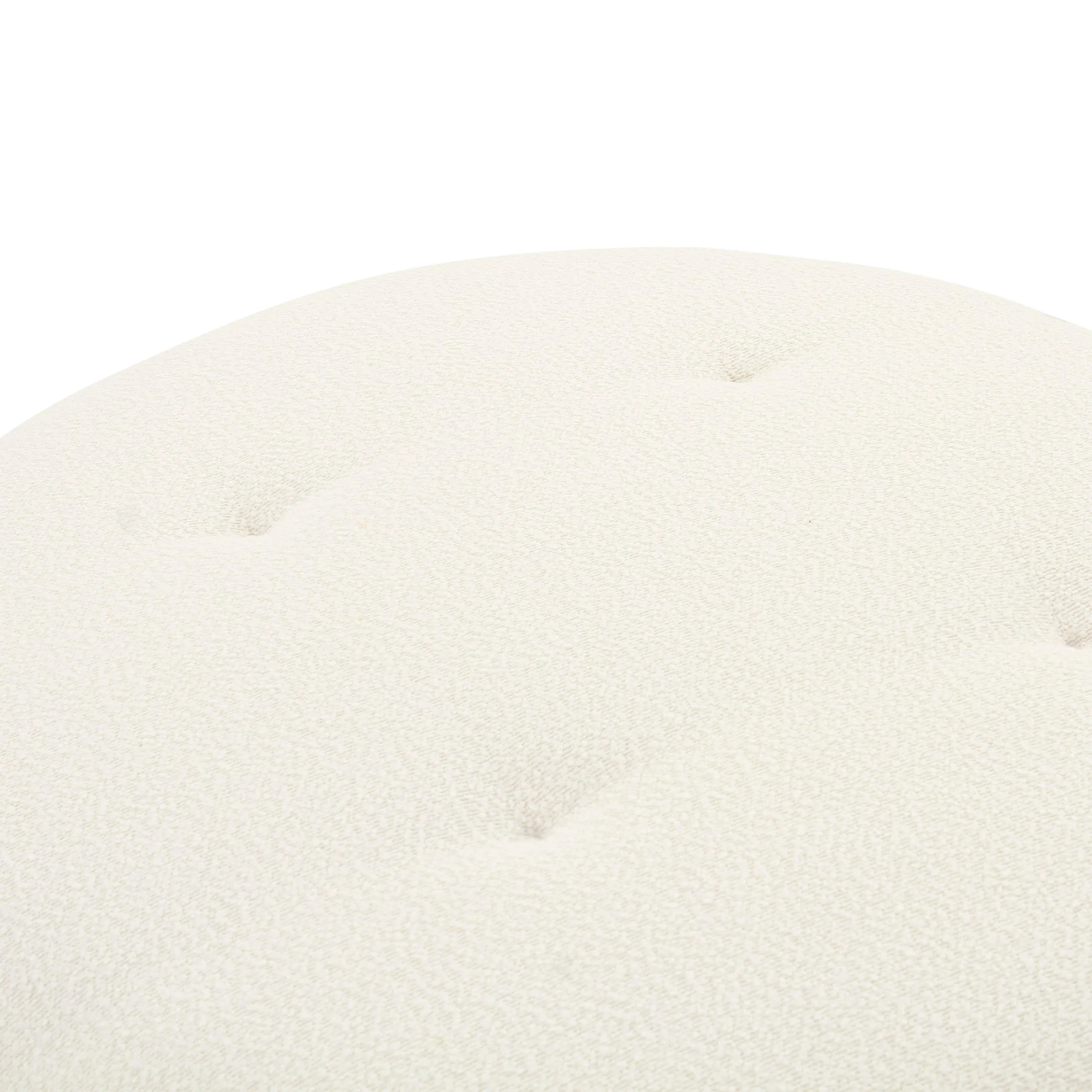 Fickle Cream Performance Boucle Swivel Ottoman