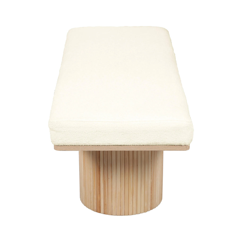 Sagano 48" White Dyed-Yarn Bench