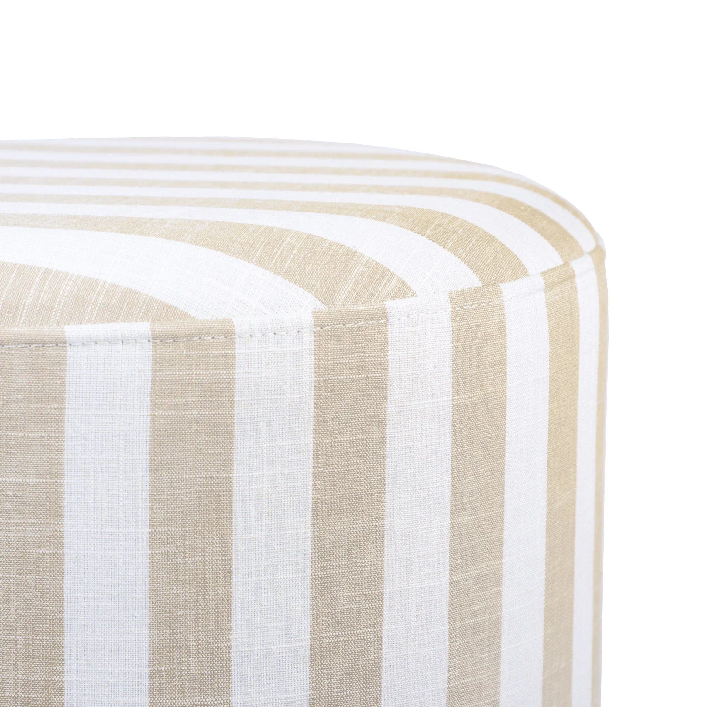 Dex Striped Linen Ottomans