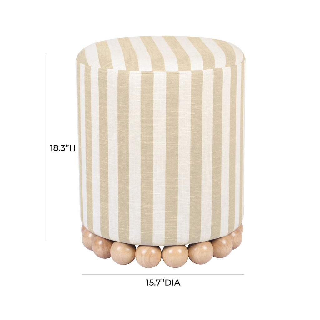 Dex Striped Linen Ottomans