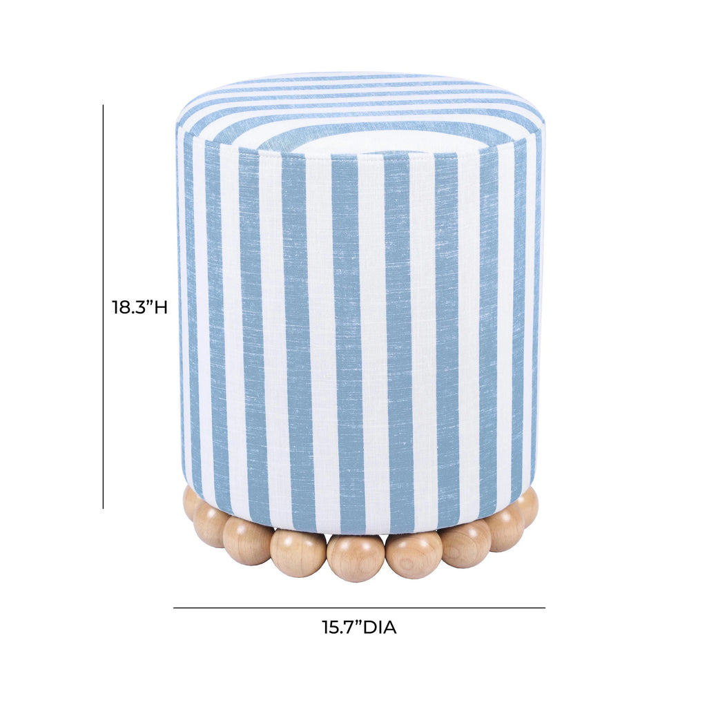 Dex Striped Linen Ottomans