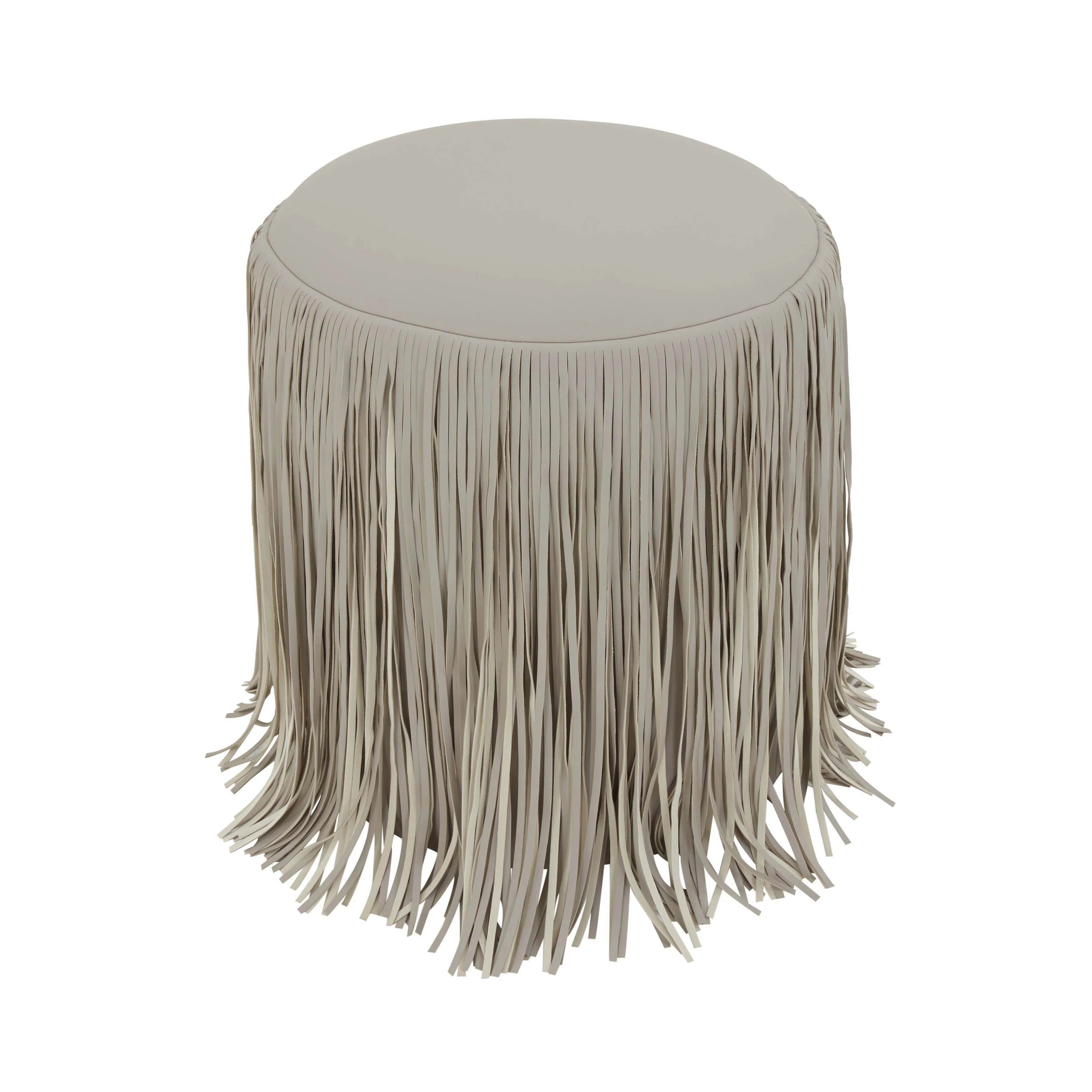 Shag Me Performance Vegan Leather Ottoman