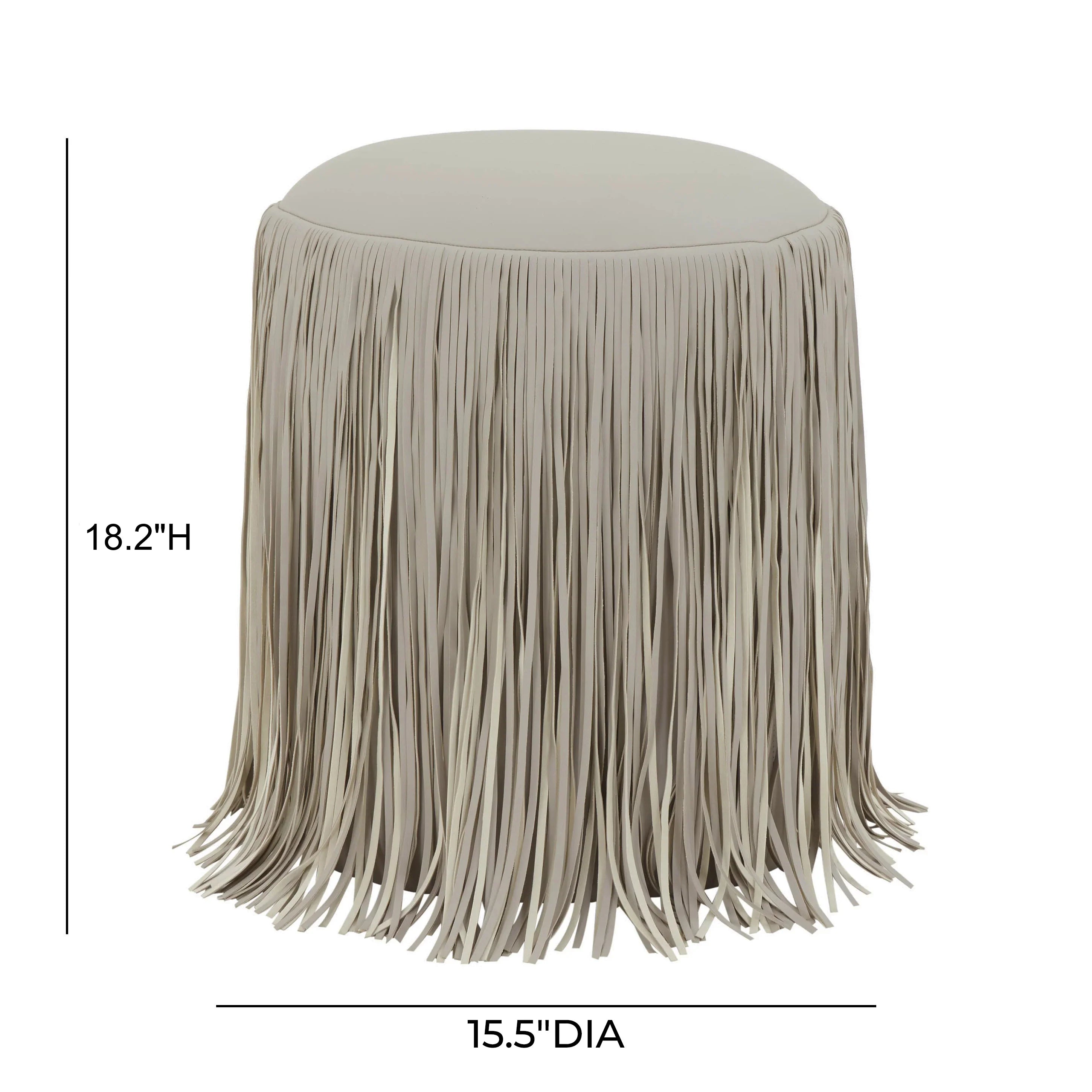 Shag Me Performance Vegan Leather Ottoman