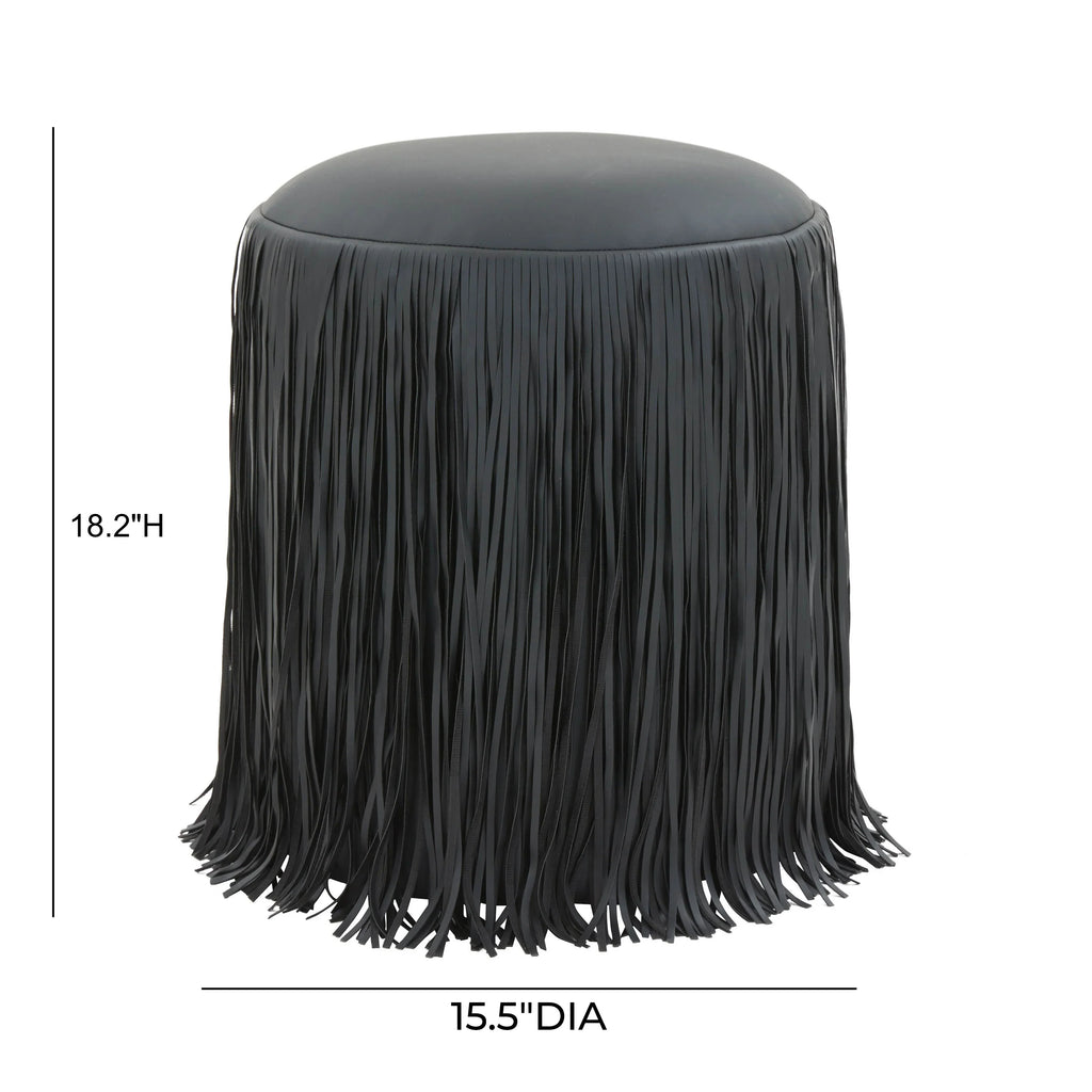 Shag Me Performance Vegan Leather Ottoman