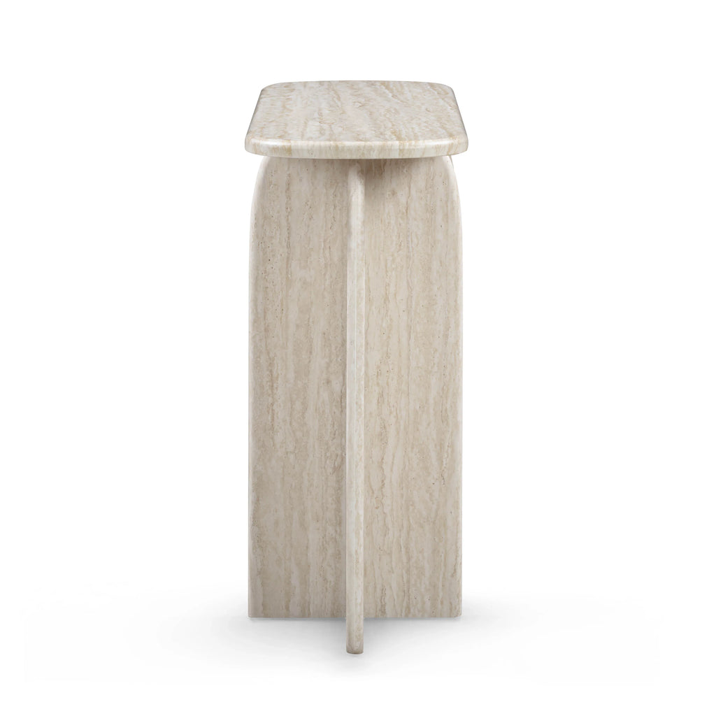 Clementine 48" Faux Travertine Console Table