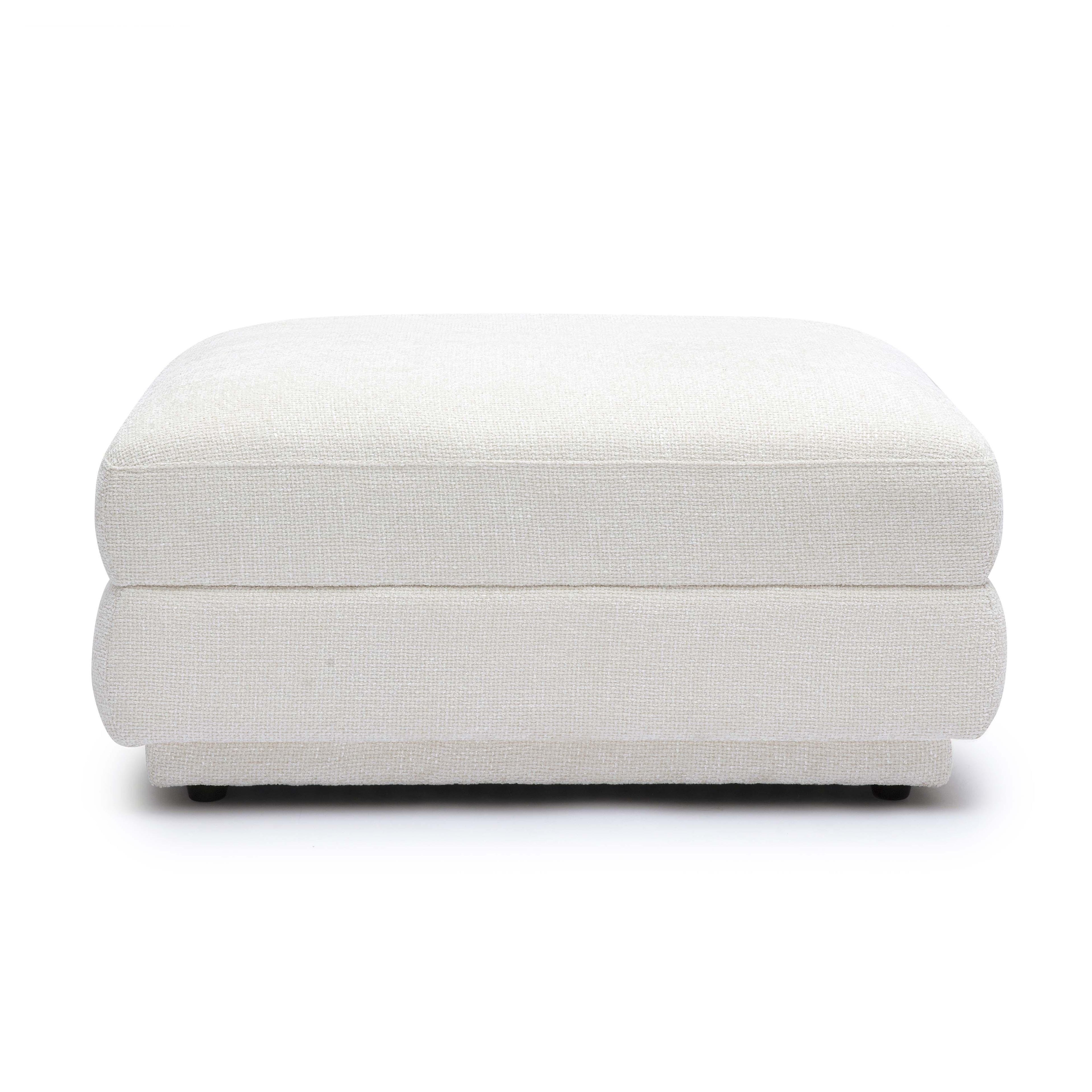 Perry Cream Performance Chenille Modular Ottoman