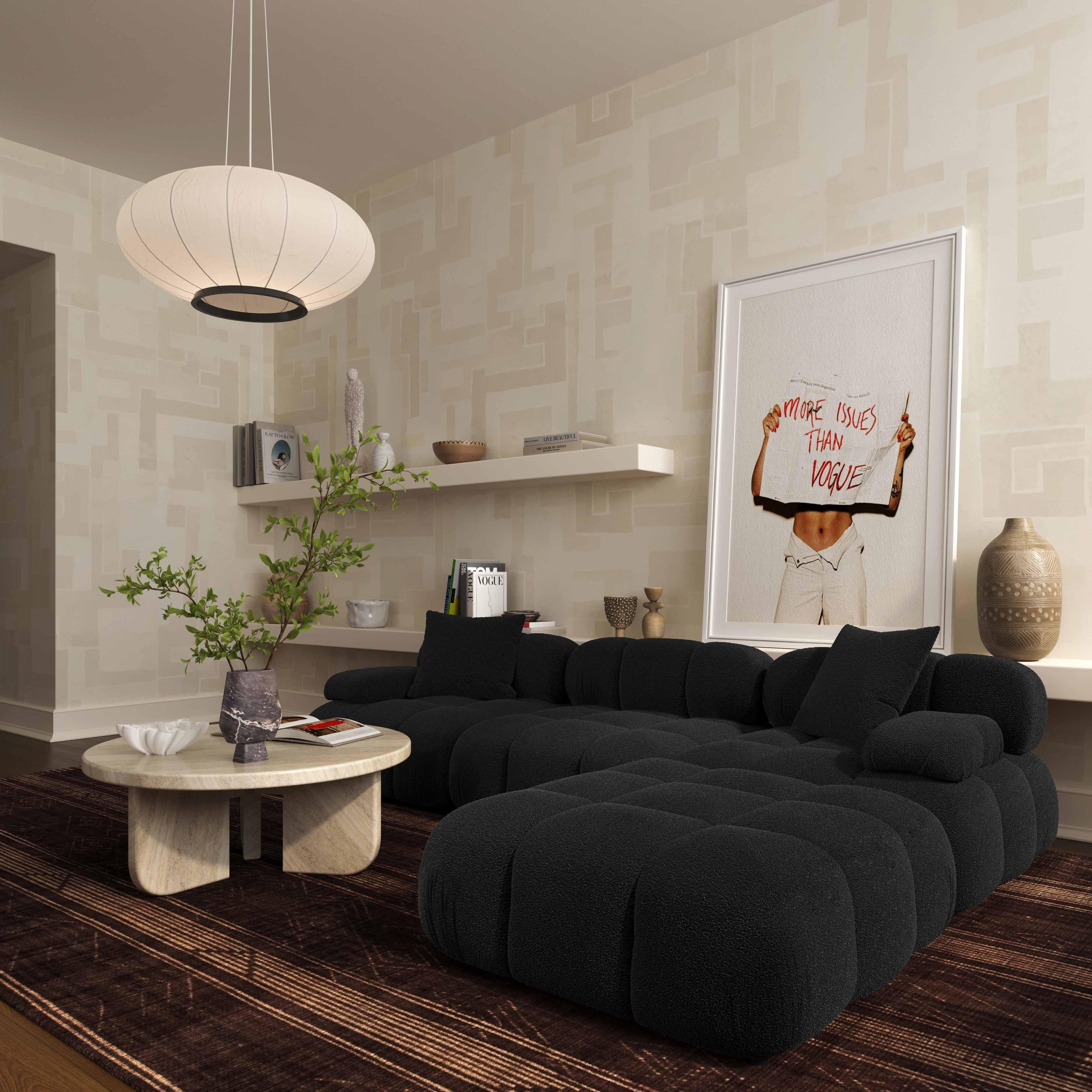 Calliope Performance Vegan Shearling Modular Ottoman